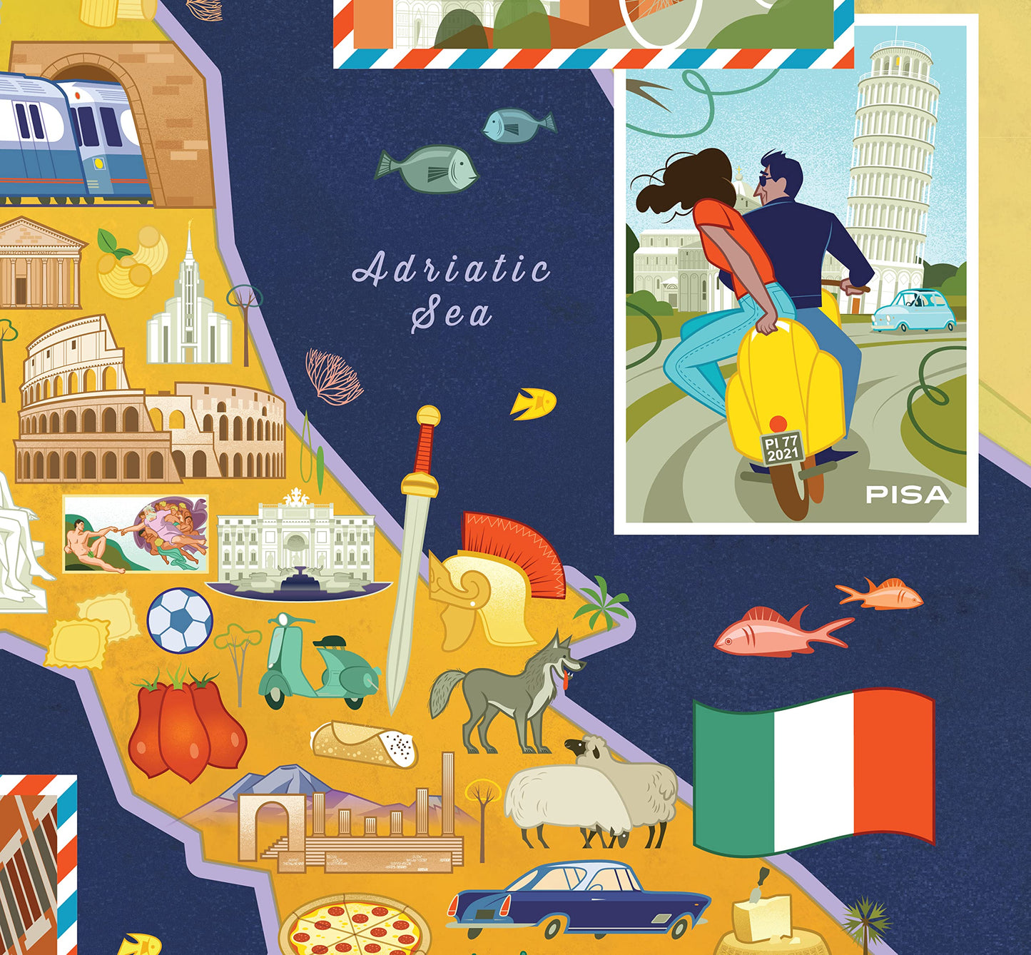 Blue Lobster 1000 Piece Puzzle – Postcards from Italy