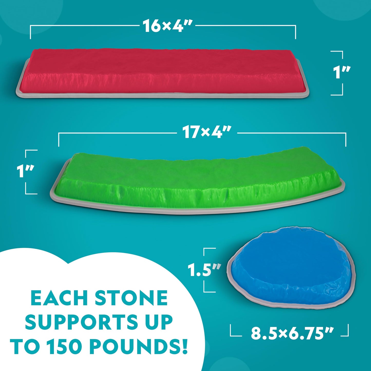 Blue Marble National Geographic Kids Stepping Stones & Balance Beams – 12-Piece Obstacle Course for Kids 3+