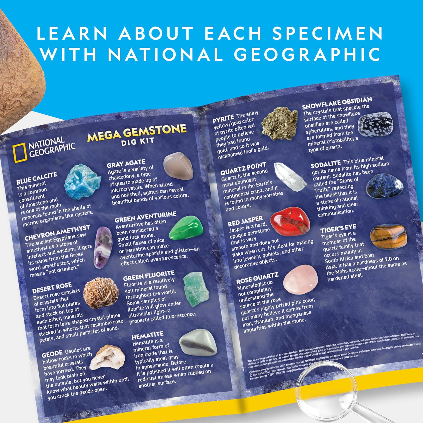 Blue Marble NATIONAL GEOGRAPHIC Mega Gemstone Dig Kit – Dig Up 15 Real Gemstones