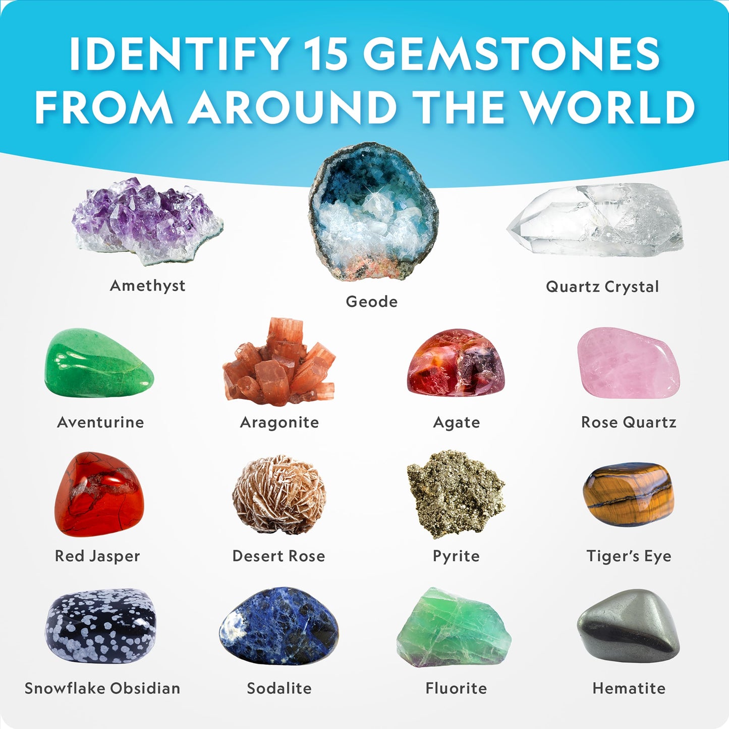 Blue Marble NATIONAL GEOGRAPHIC Mega Gemstone Dig Kit – Dig Up 15 Real Gemstones