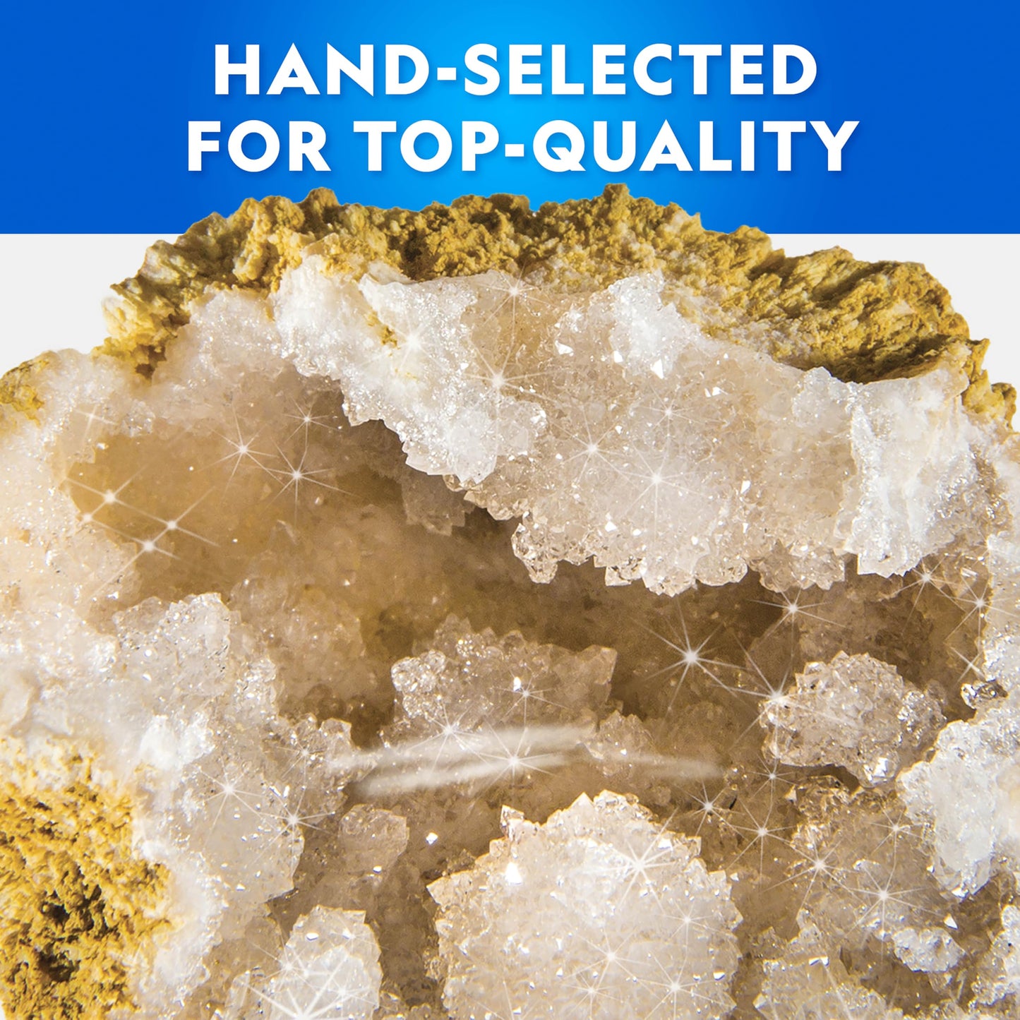 Blue Marble National Geographic Break Open 15 Premium Geodes Kit – Goggles, Guide & 3 Stands
