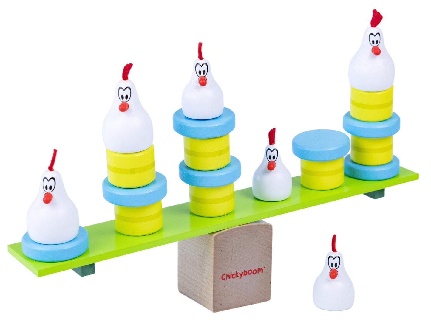 Blue Orange Chickyboom – Award-Winning Wooden Balancing Game for Kids | 2-4 Players, Ages 4+
