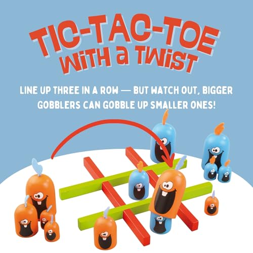 Blue Orange Gobblet Gobblers | Colorful 3-D Tic-Tac-Toe Strategy Game for Kids & Families | Award-Winning