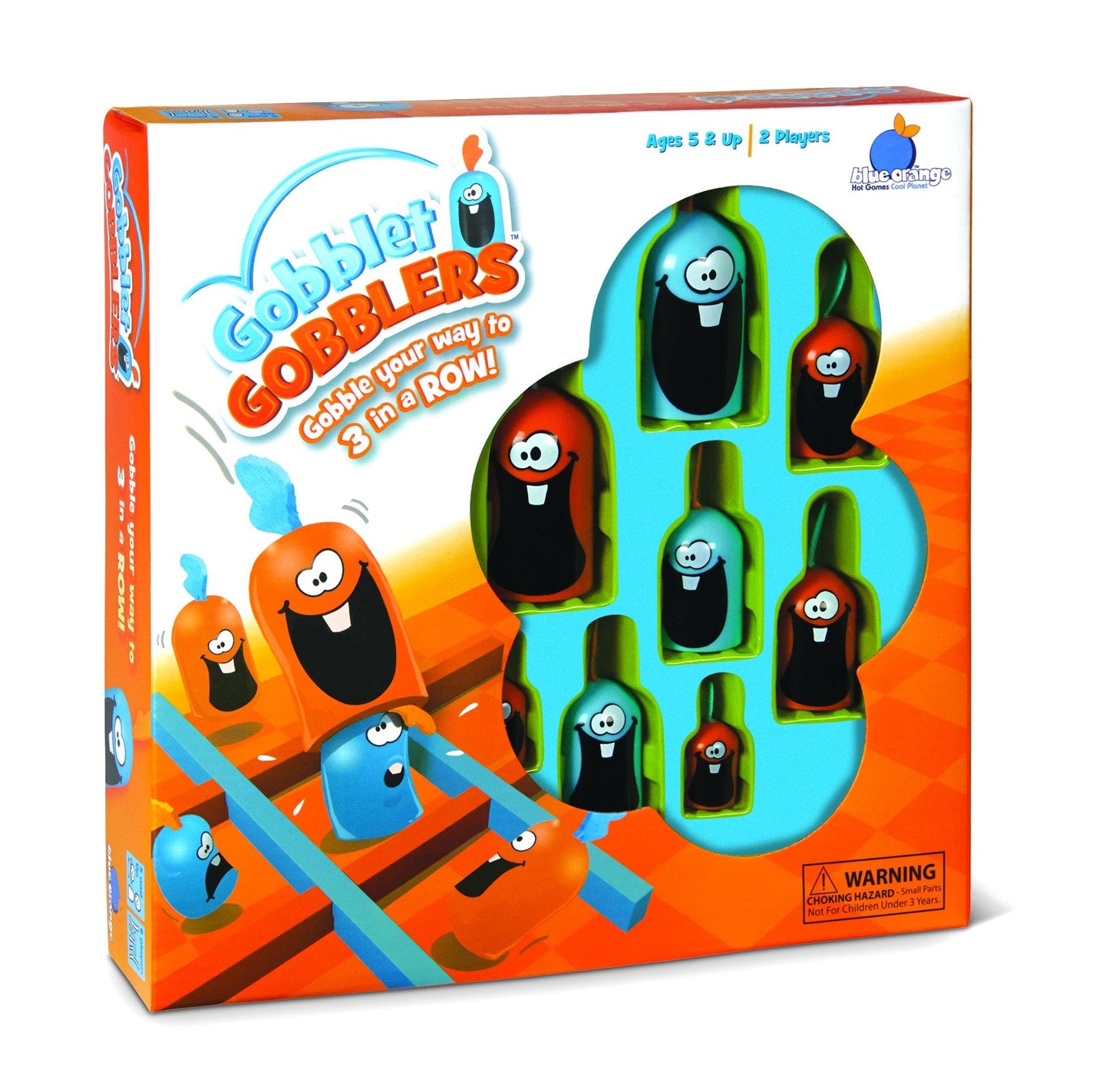 Blue Orange Gobblet Gobblers | Colorful 3-D Tic-Tac-Toe Strategy Game for Kids & Families | Award-Winning