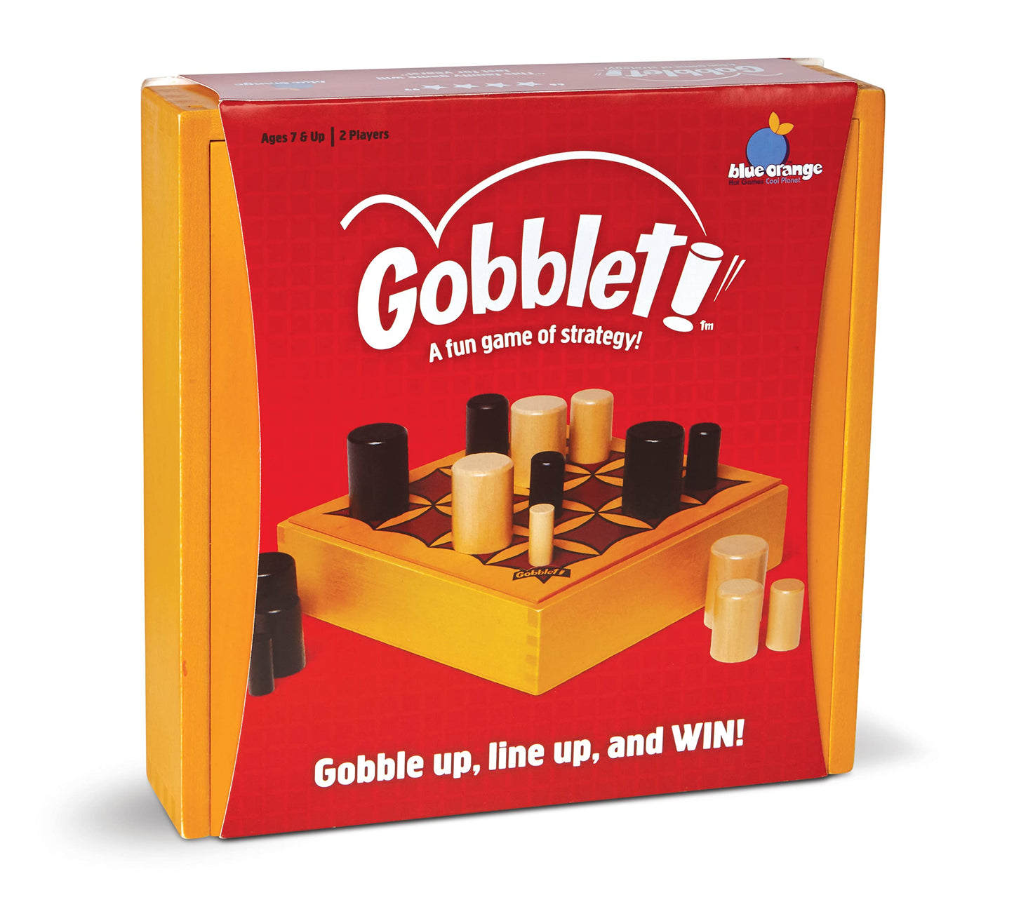 Blue Orange Gobblet! Abstract Strategy Board Game – Award-Winning All-Wood 2-Player Family Game