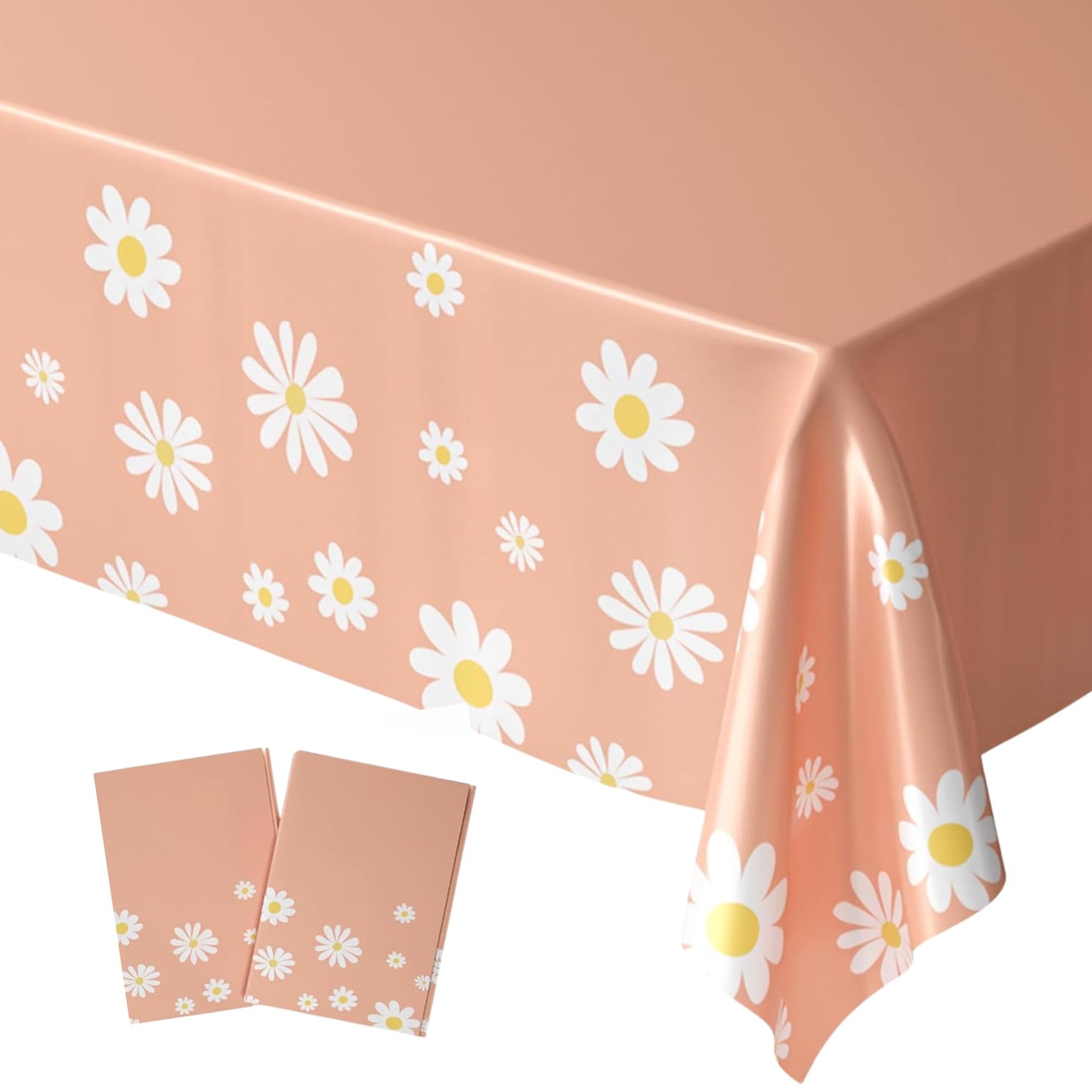 Blue Orchards Daisy Table Cover (Pack of 2) - 108x54 XL Boho Floral Decor