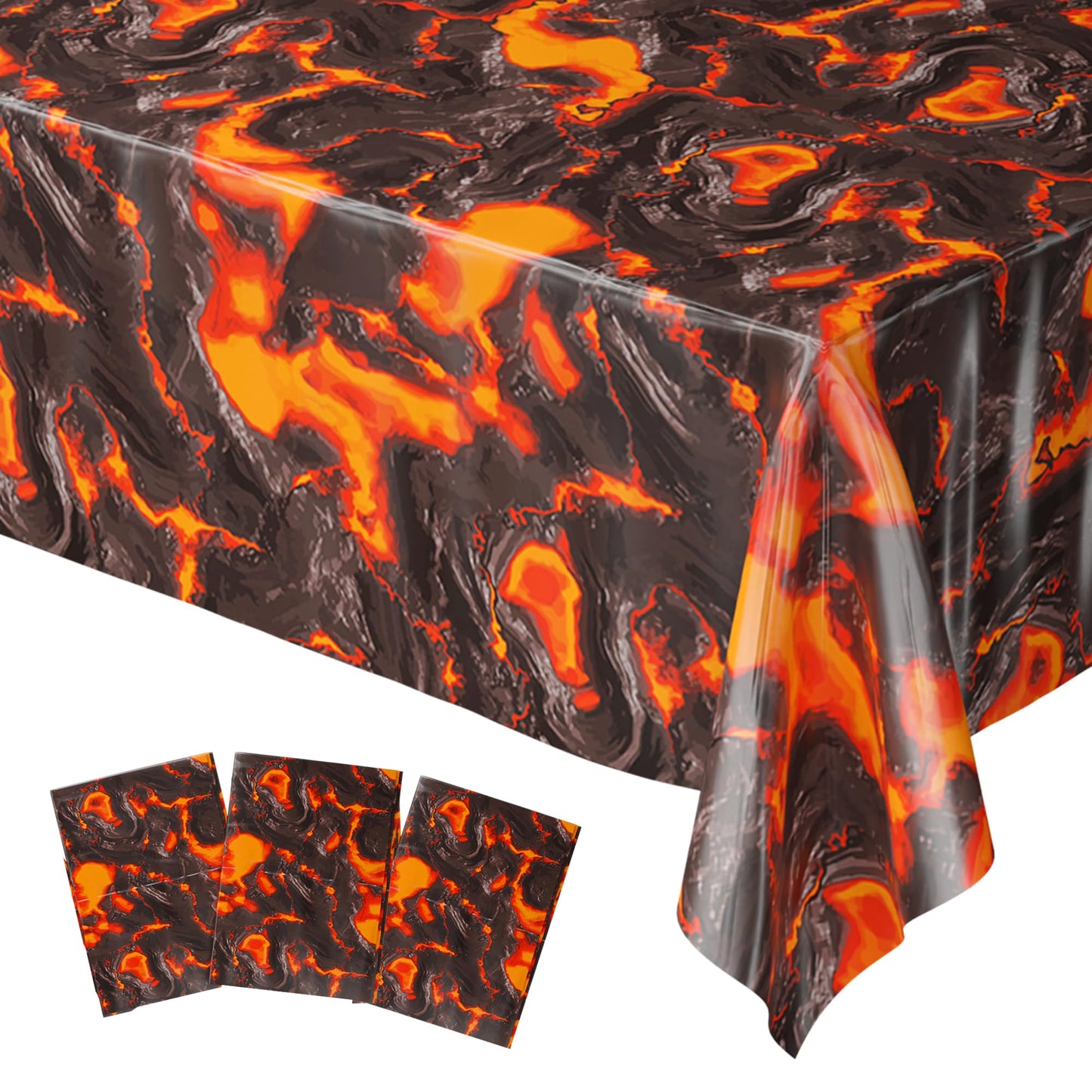 Blue Orchards Lava Table Covers (3-Pack) - 54x108 XL for Volcano Theme Parties