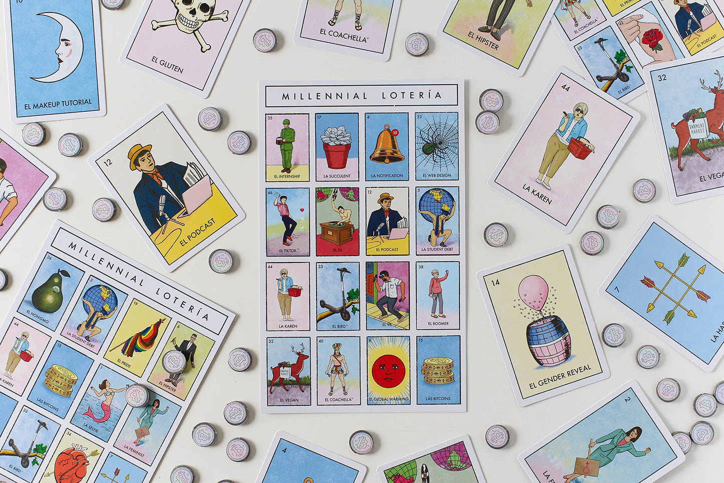 Blue Star Press Millennial Lotería Game: Family Fiesta Edition – Mexican Bingo Parody
