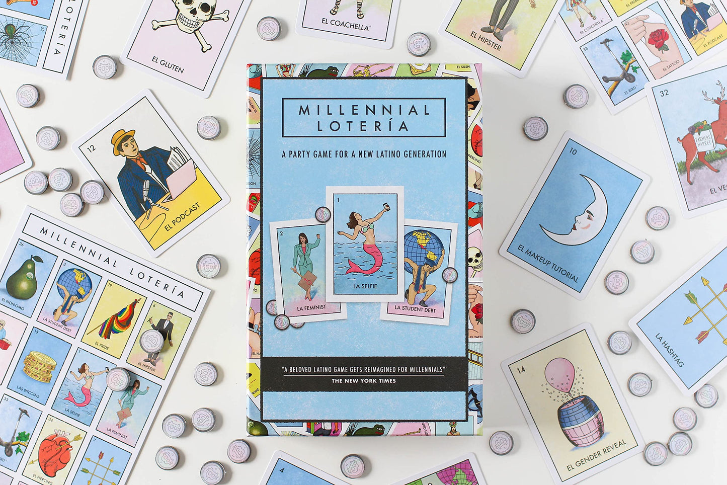 Blue Star Press Millennial Lotería Game: Family Fiesta Edition – Mexican Bingo Parody