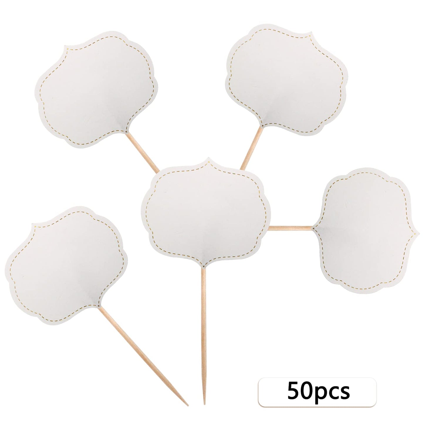 BLUE TOP 50 Cupcake Picks & Cheese Markers – DIY Food Labels for Weddings & Parties