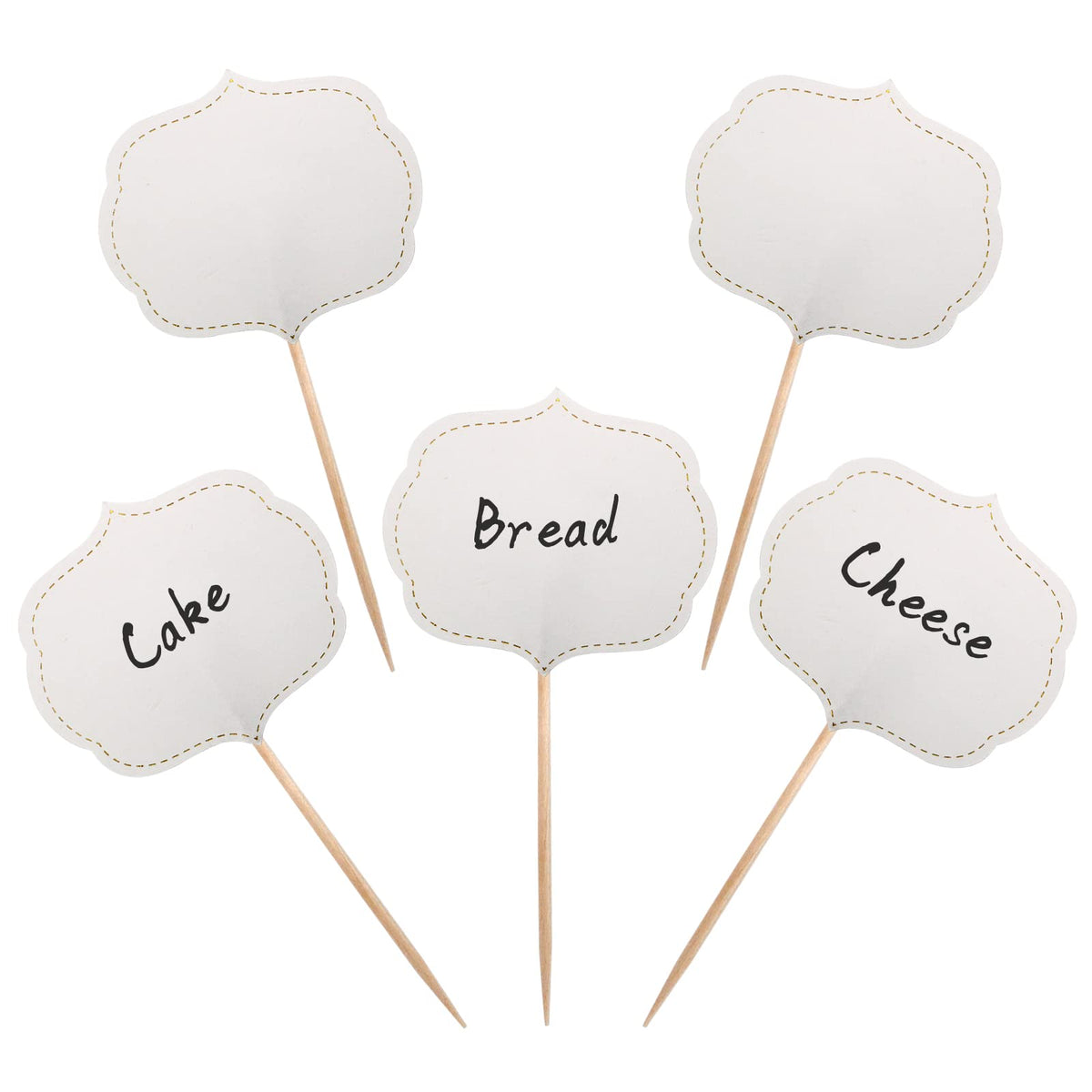 BLUE TOP 50 Cupcake Picks & Cheese Markers – DIY Food Labels for Weddings & Parties