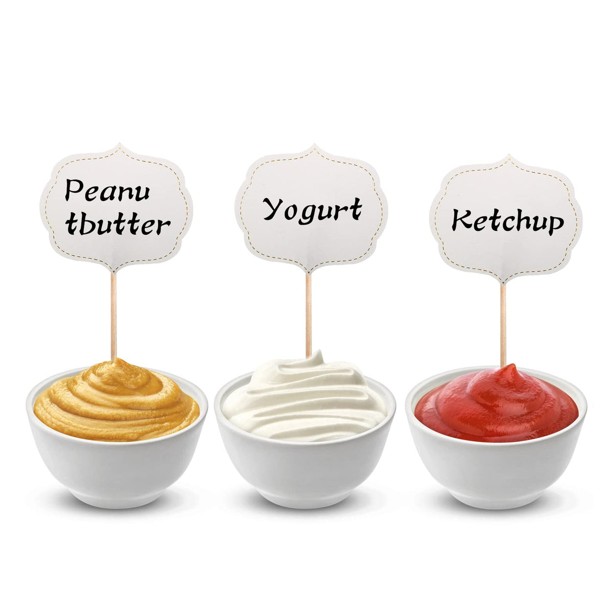 BLUE TOP 50 Cupcake Picks & Cheese Markers – DIY Food Labels for Weddings & Parties