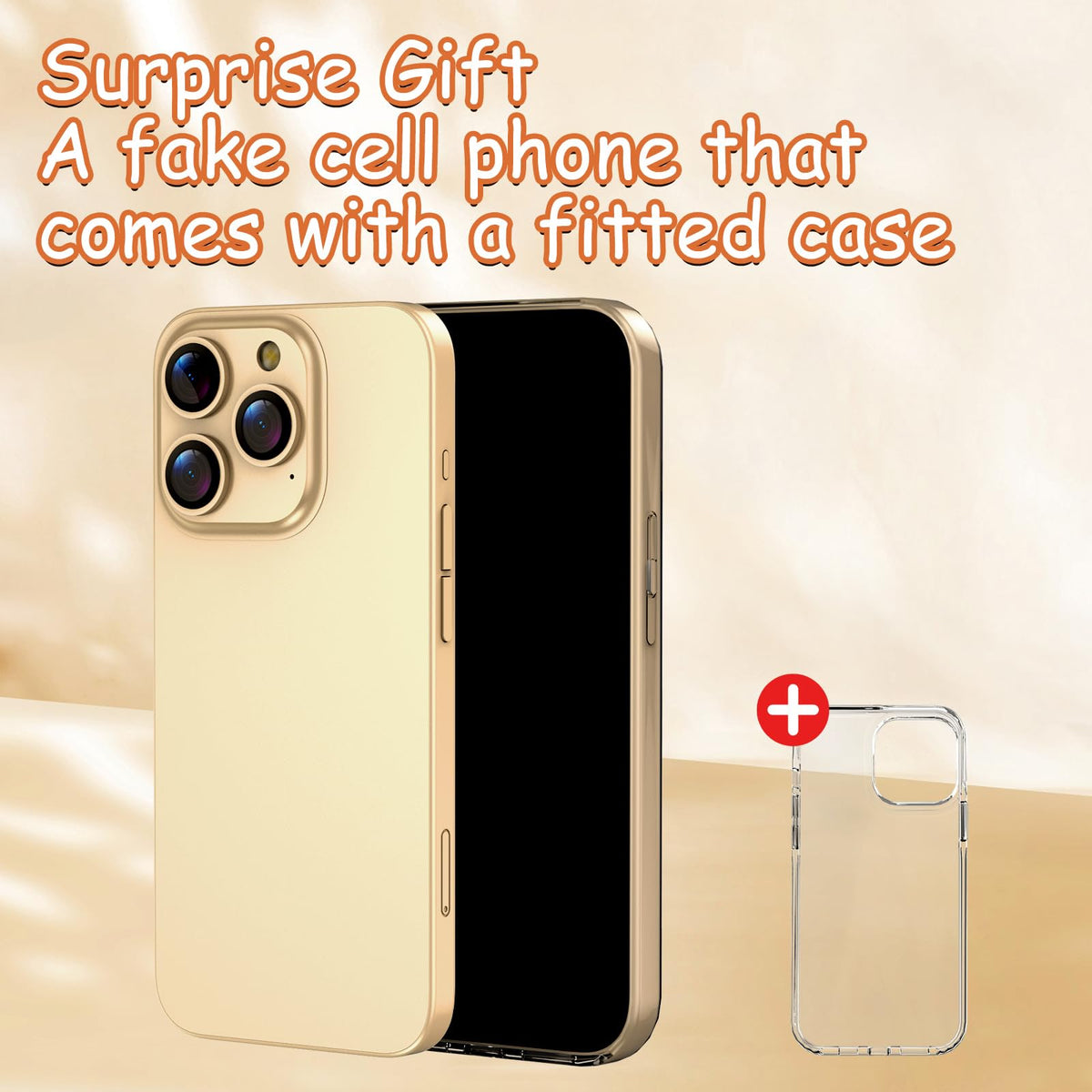 Blue Union Fake Phone Prop – Real-Feel Dummy Phone (Gold) for Play, Photos, and Display