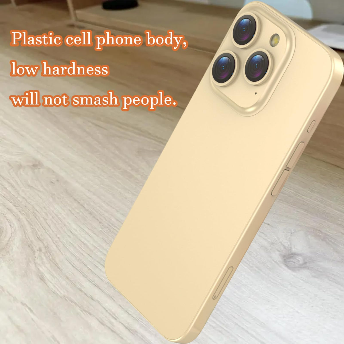 Blue Union Fake Phone Prop – Real-Feel Dummy Phone (Gold) for Play, Photos, and Display