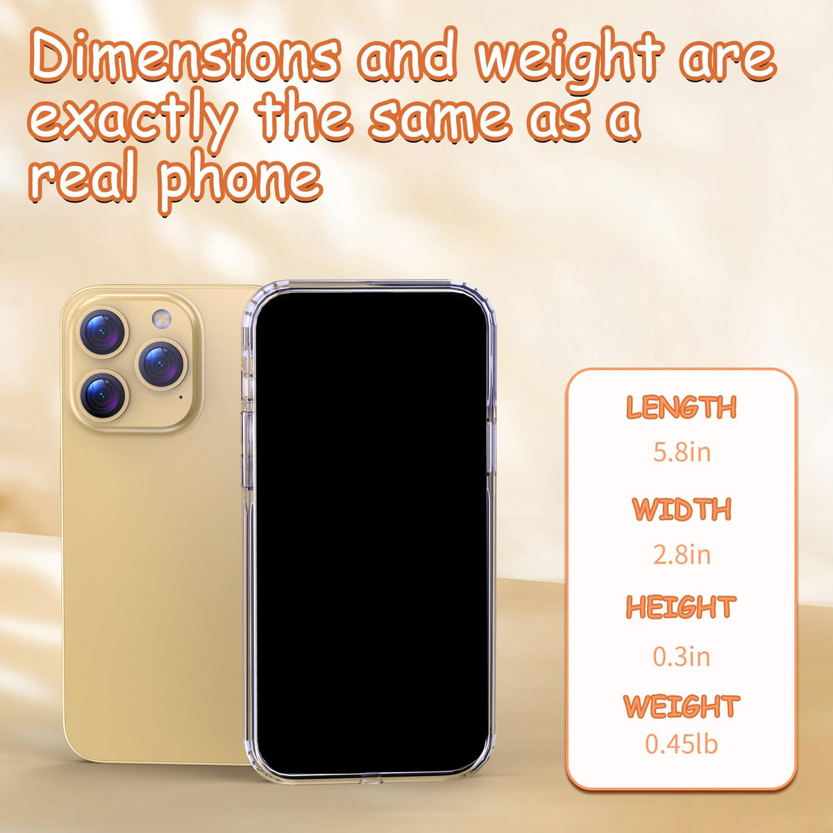 Blue Union Fake Phone Prop – Real-Feel Dummy Phone (Gold) for Play, Photos, and Display