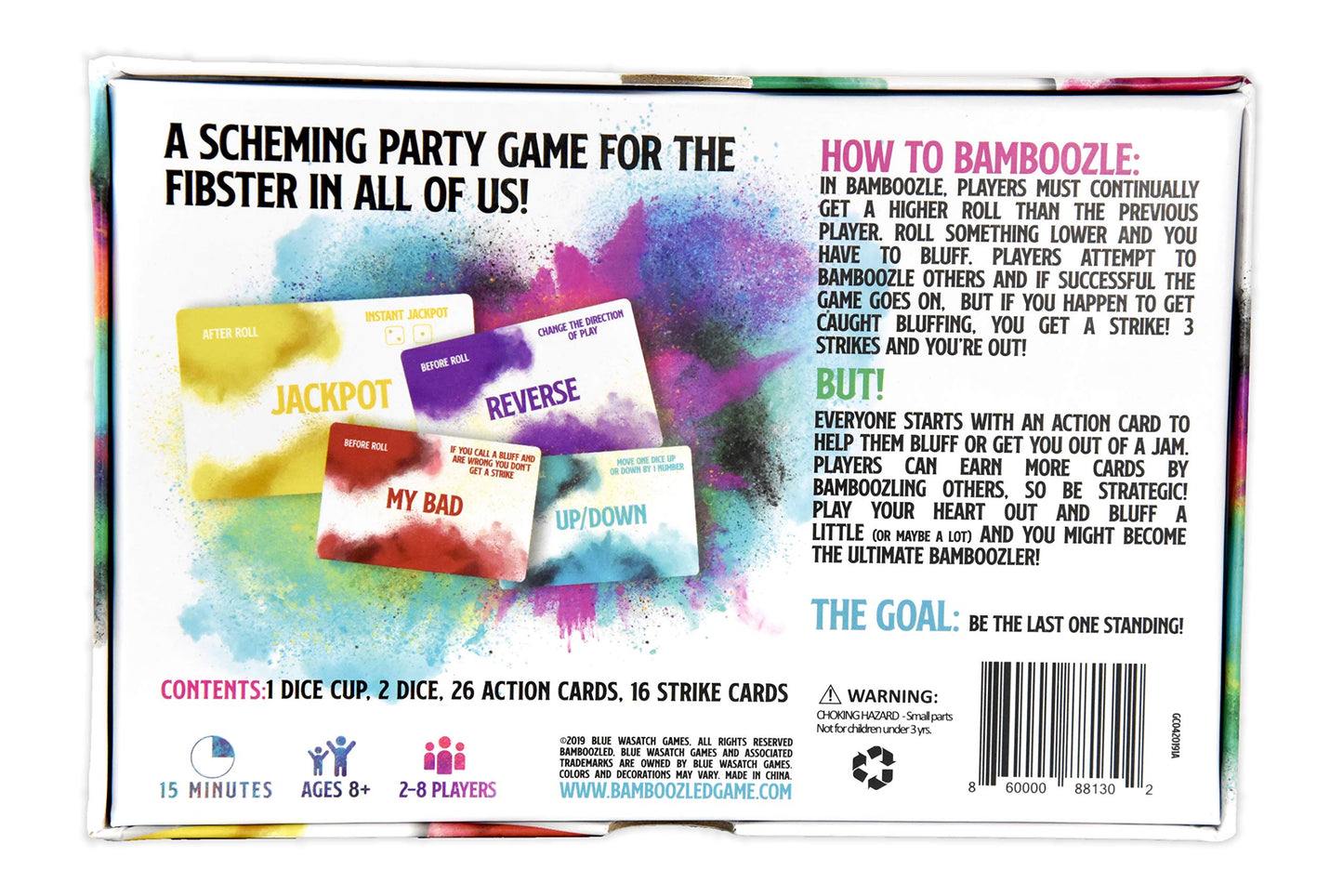Blue Wasatch Games: Bamboozled — Bluffing Dice & Card Game for All Ages