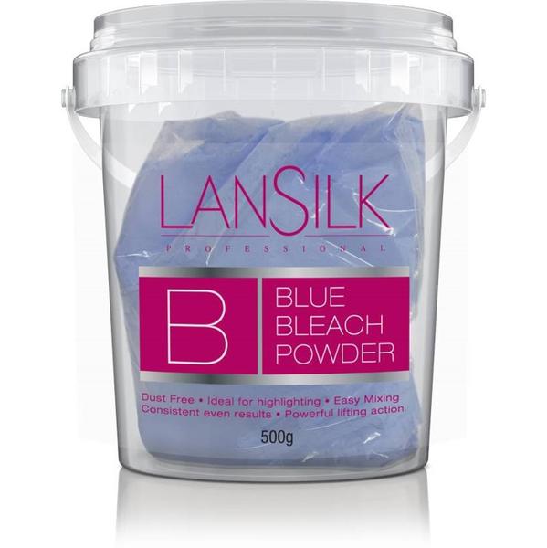 Lansilk Professional Dust-Free Bleach Powder Blue for Salon & Home Hair Lightening 500g/17.64 oz
