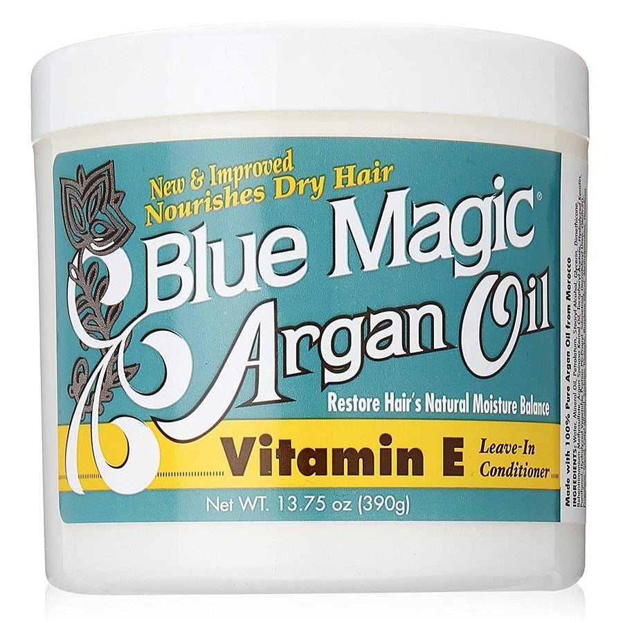 Blue Magic Argan Oil Vitamin E Leave-in Conditioner 14 oz / 390 gm - For Hydration, Shine & Breakage Repair
