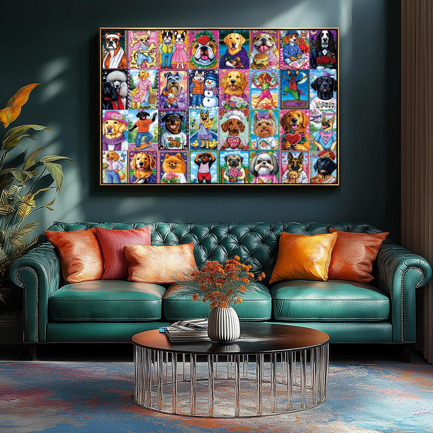 Blueforest Dog Collage 1000-Piece Jigsaw Puzzle for Adults – Colorful Pet Portraits (70x50 cm)