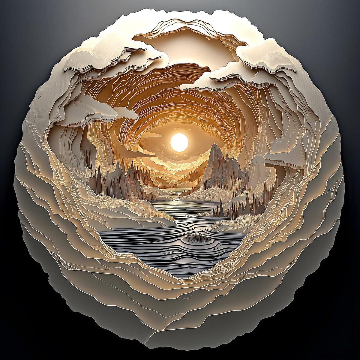 Blueforest 3D Visual Art Puzzles for Adults | 500-Piece Cave Dawn Jigsaw