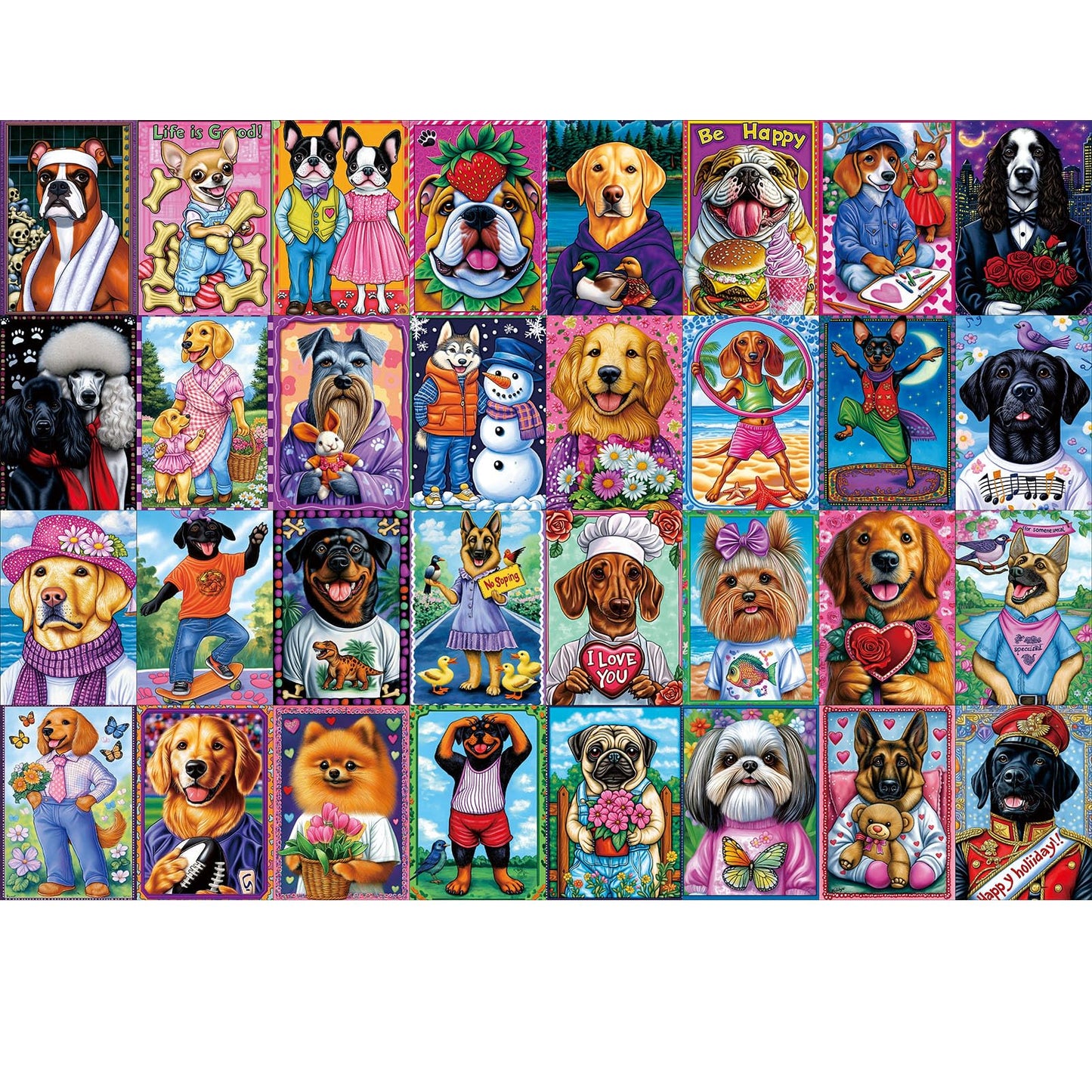 Blueforest Dog Collage 1000-Piece Jigsaw Puzzle for Adults – Colorful Pet Portraits (70x50 cm)