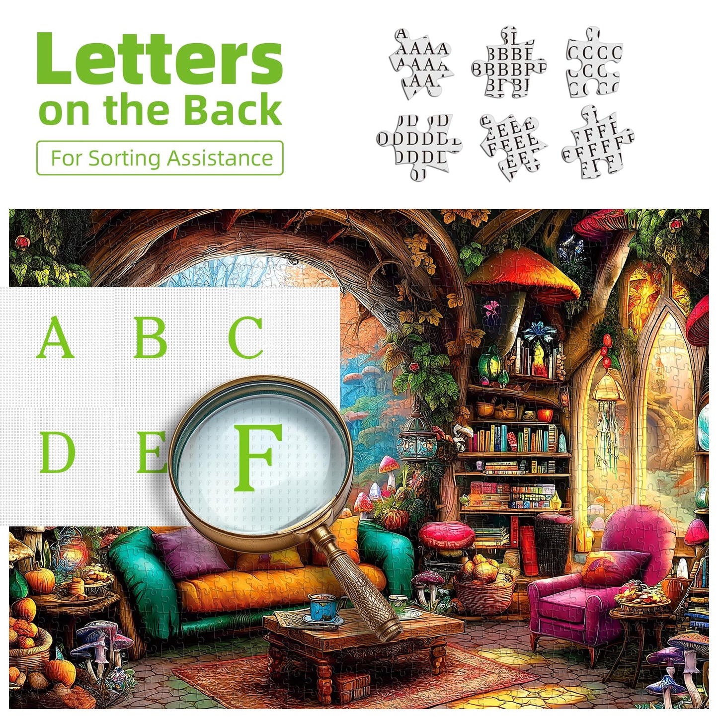Blueforest 1000-Piece Jigsaw Puzzle for Adults – Whimsical Forest Living Room, 27.5 x 19.7 in