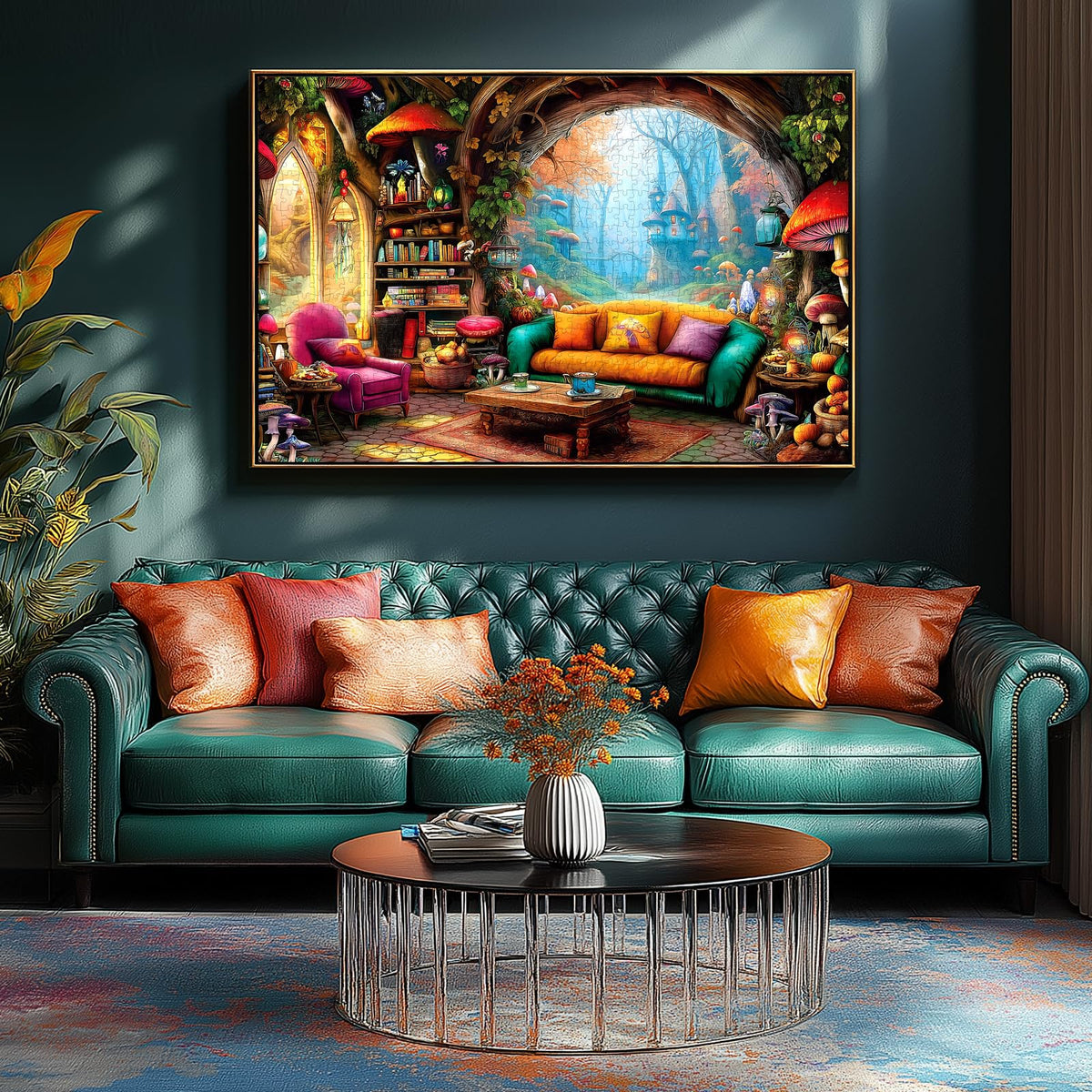 Blueforest 1000-Piece Jigsaw Puzzle for Adults – Whimsical Forest Living Room, 27.5 x 19.7 in