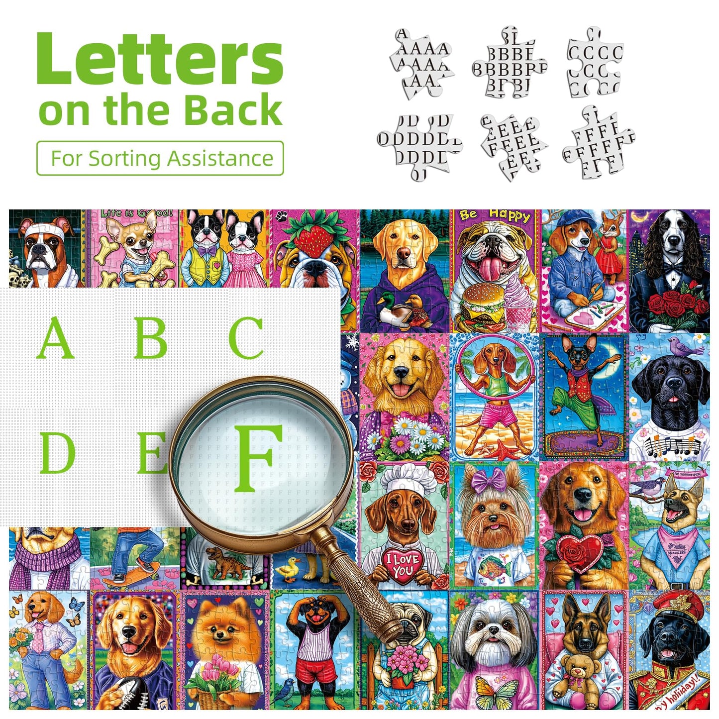Blueforest Dog Collage 1000-Piece Jigsaw Puzzle for Adults – Colorful Pet Portraits (70x50 cm)