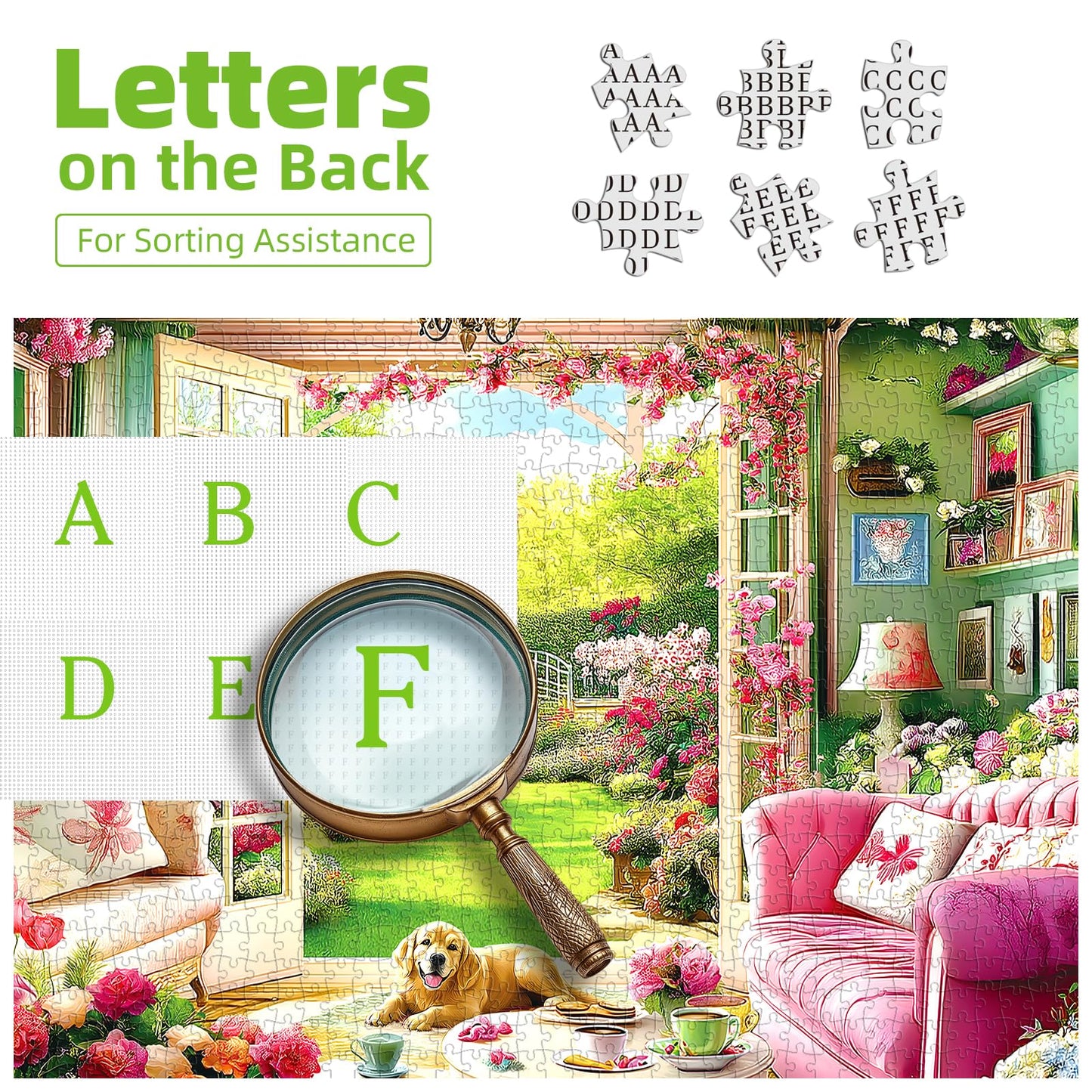 Blueforest 500 Piece Jigsaw Puzzle for Adults – Unique Shapes & Cozy Indoor Garden Scene