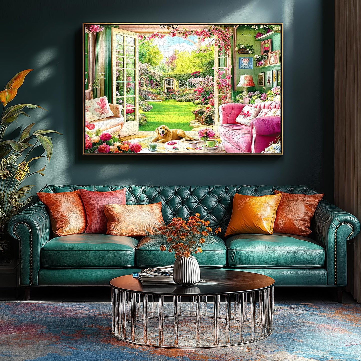 Blueforest 500 Piece Jigsaw Puzzle for Adults – Unique Shapes & Cozy Indoor Garden Scene