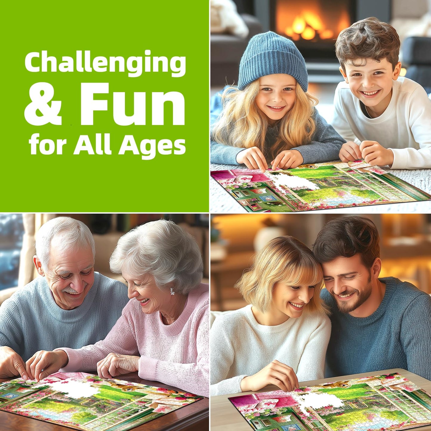 Blueforest 500 Piece Jigsaw Puzzle for Adults – Unique Shapes & Cozy Indoor Garden Scene
