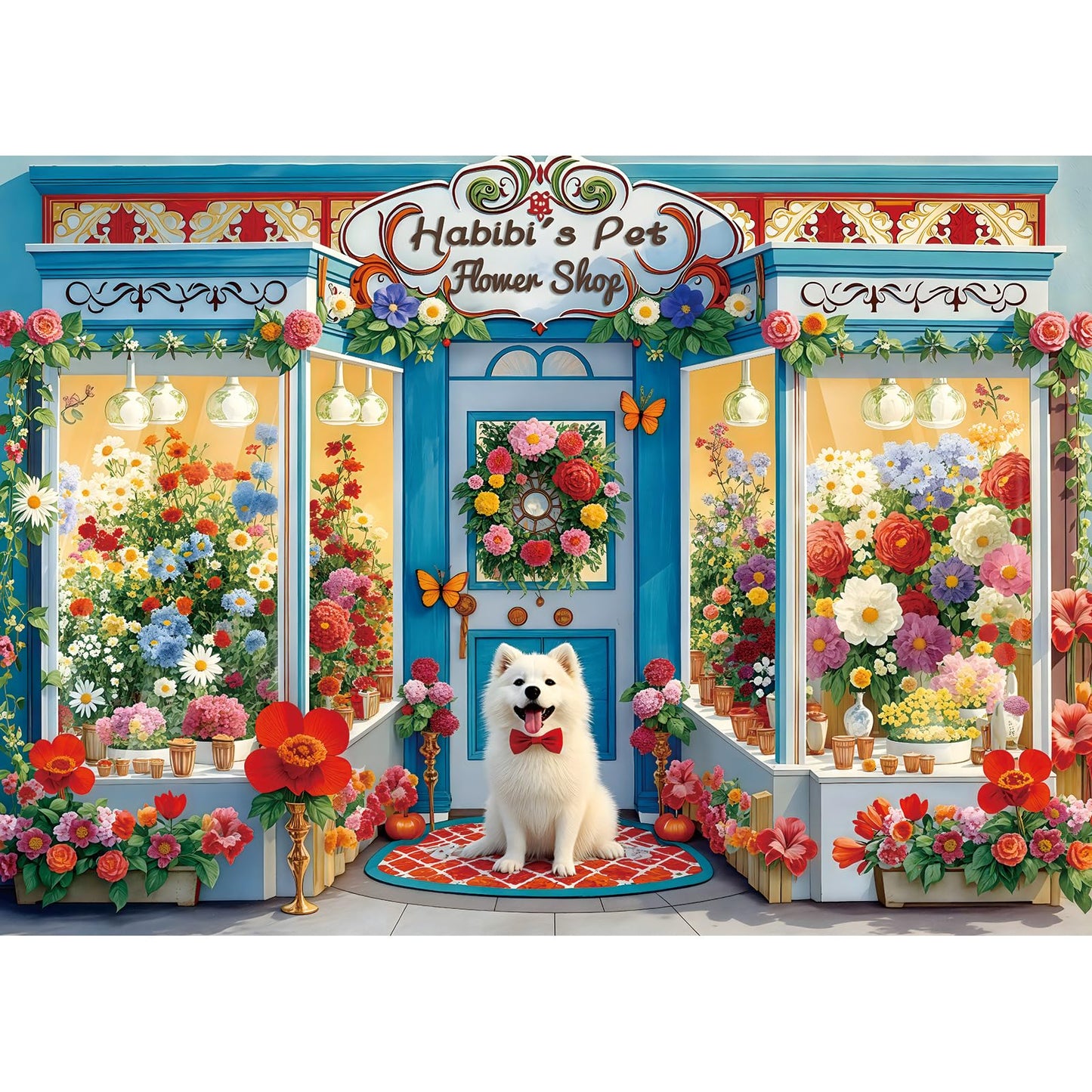 Blueforest Spring Flower Shop 1000-Piece Puzzle for Adults – HD Print, Dust-Free, 27.5 x 19.7 in