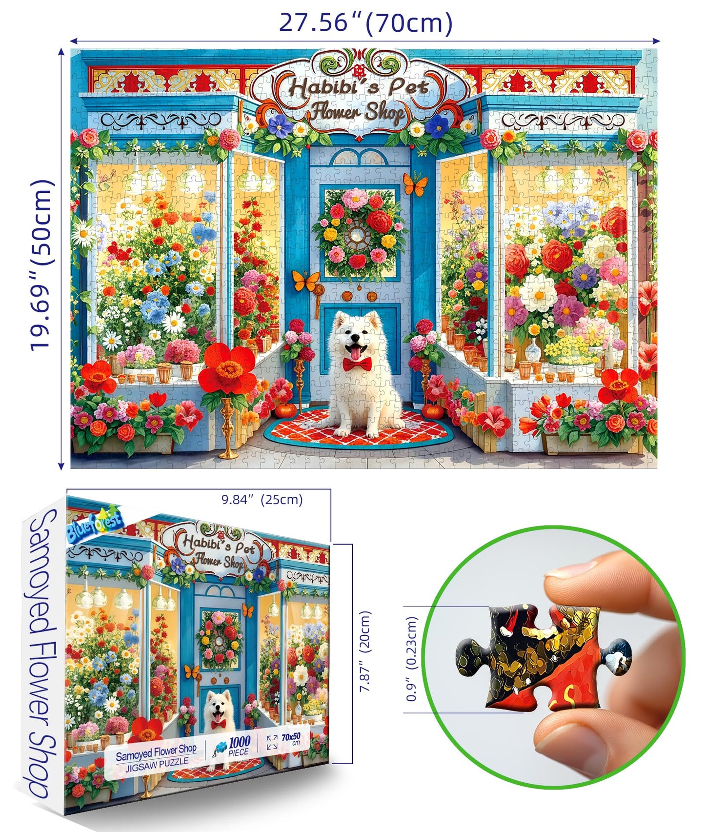 Blueforest Spring Flower Shop 1000-Piece Puzzle for Adults – HD Print, Dust-Free, 27.5 x 19.7 in