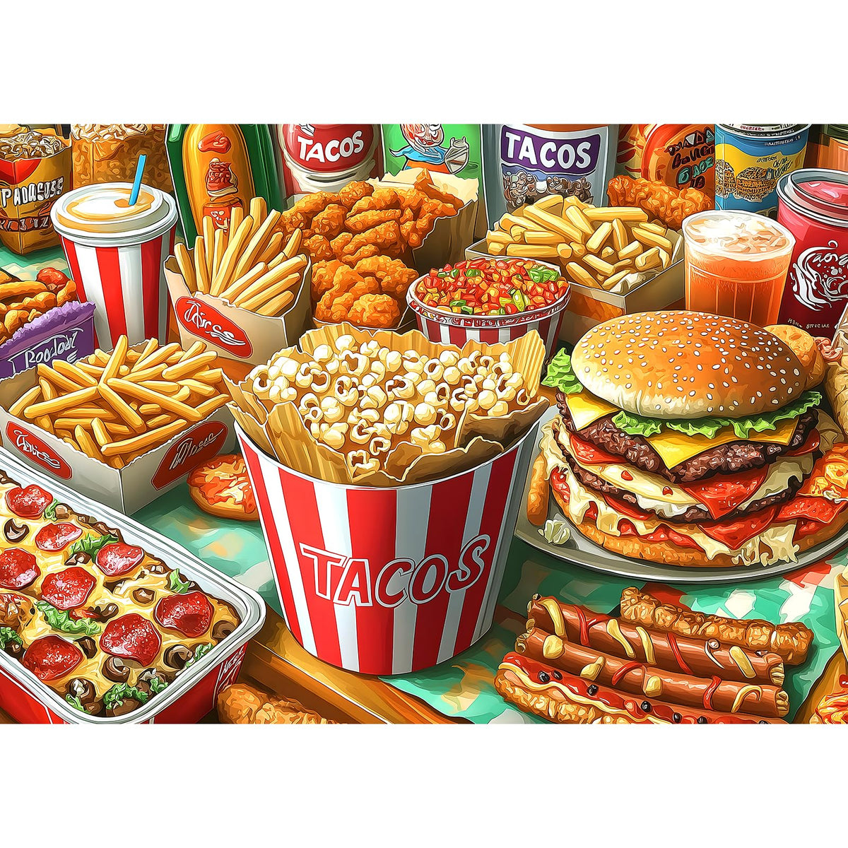 Blueforest Super Delicious Tacos 1000-Piece Puzzle for Adults | Dust-Free Jigsaw 27.5 x 19.7 in