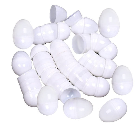 BlueMart 30pc White Blank Detachable Easter Eggs - 2-3/8in DIY Painting Kit