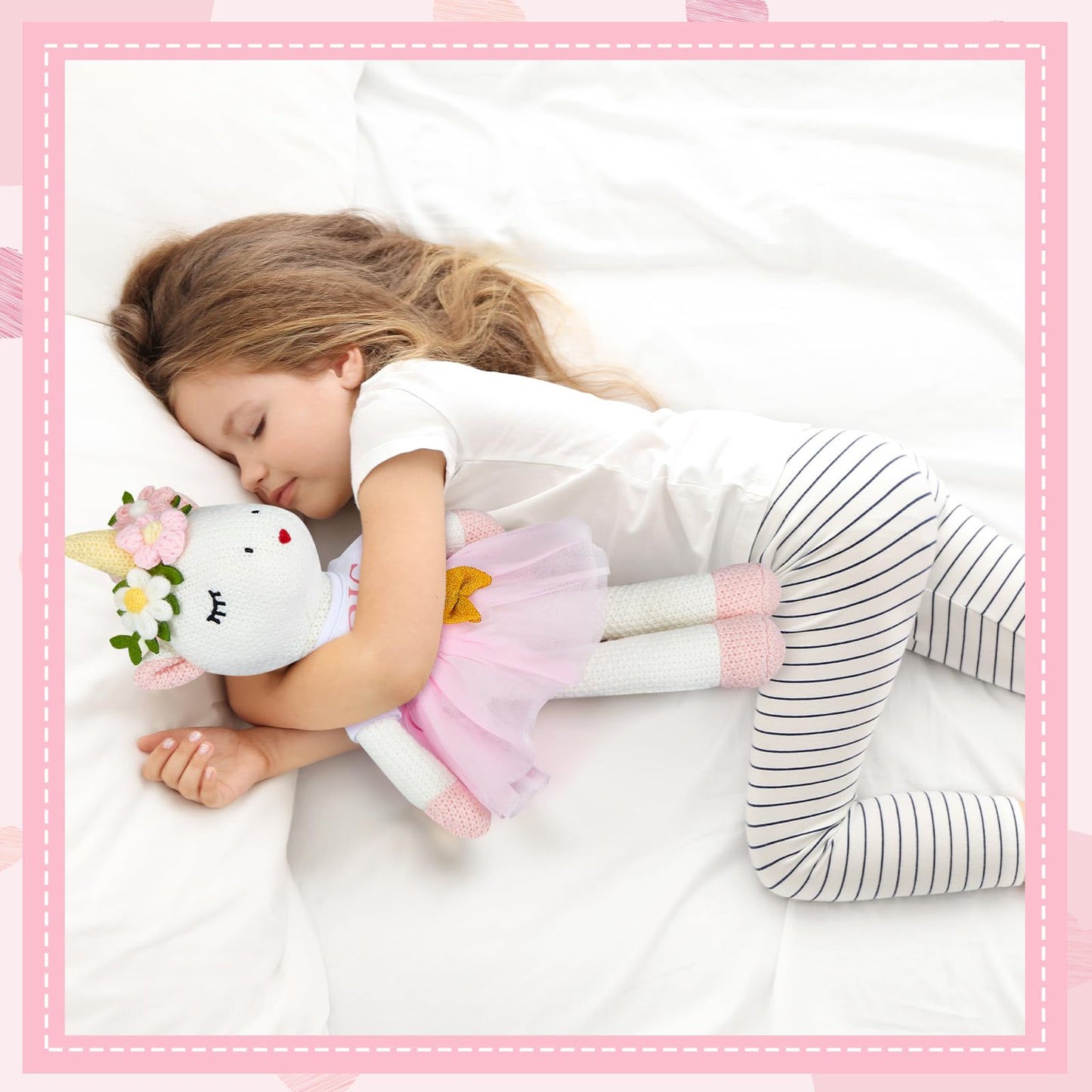 Blueweenly 17-Inch Unicorn Plush with Matching Outfit — Big Sister Ballerina Doll Gift for Girls