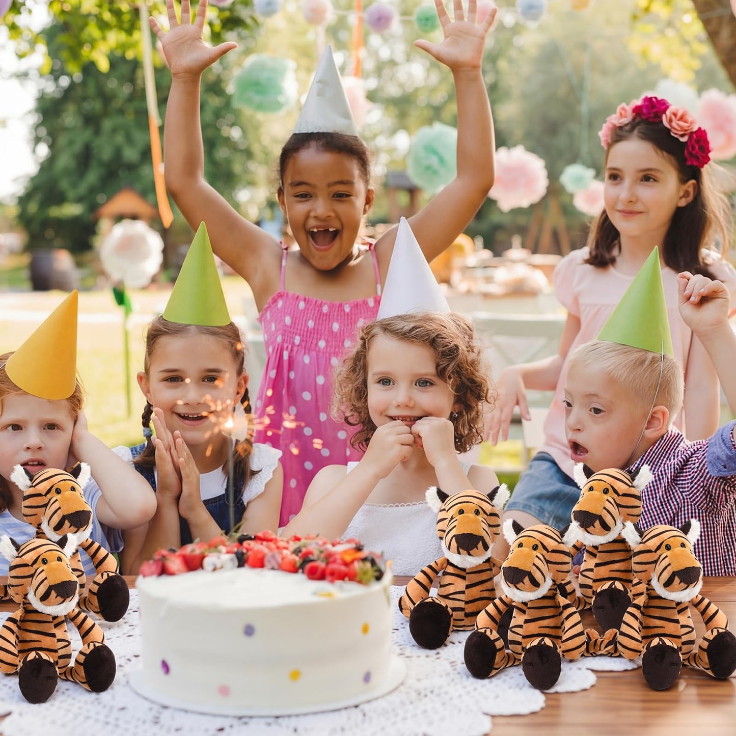 Blueweenly 12 Pcs Tigers Stuffed Animals Set — 9.8-Inch Plush Tigers for Kids