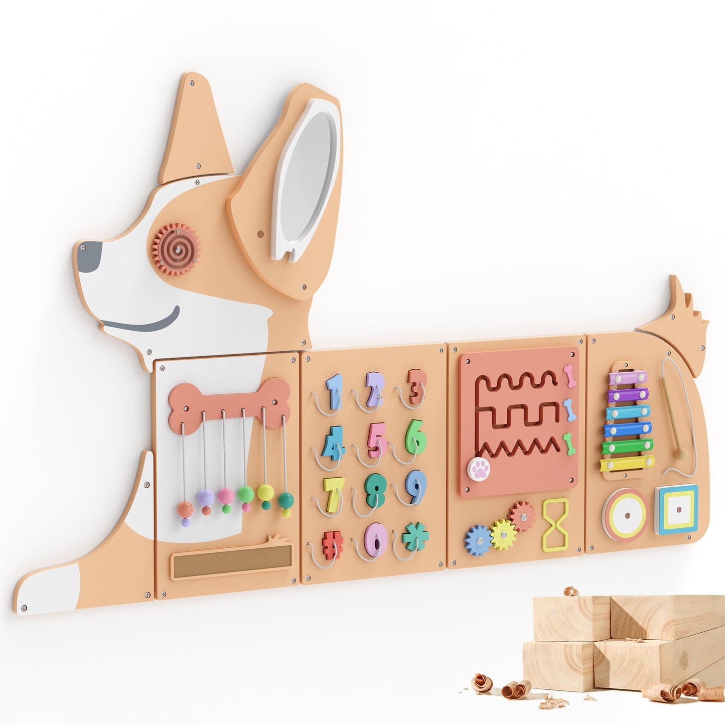 BlueWood Wooden Wall Busy Board Panels for Toddlers | Montessori Sensory Learning Center