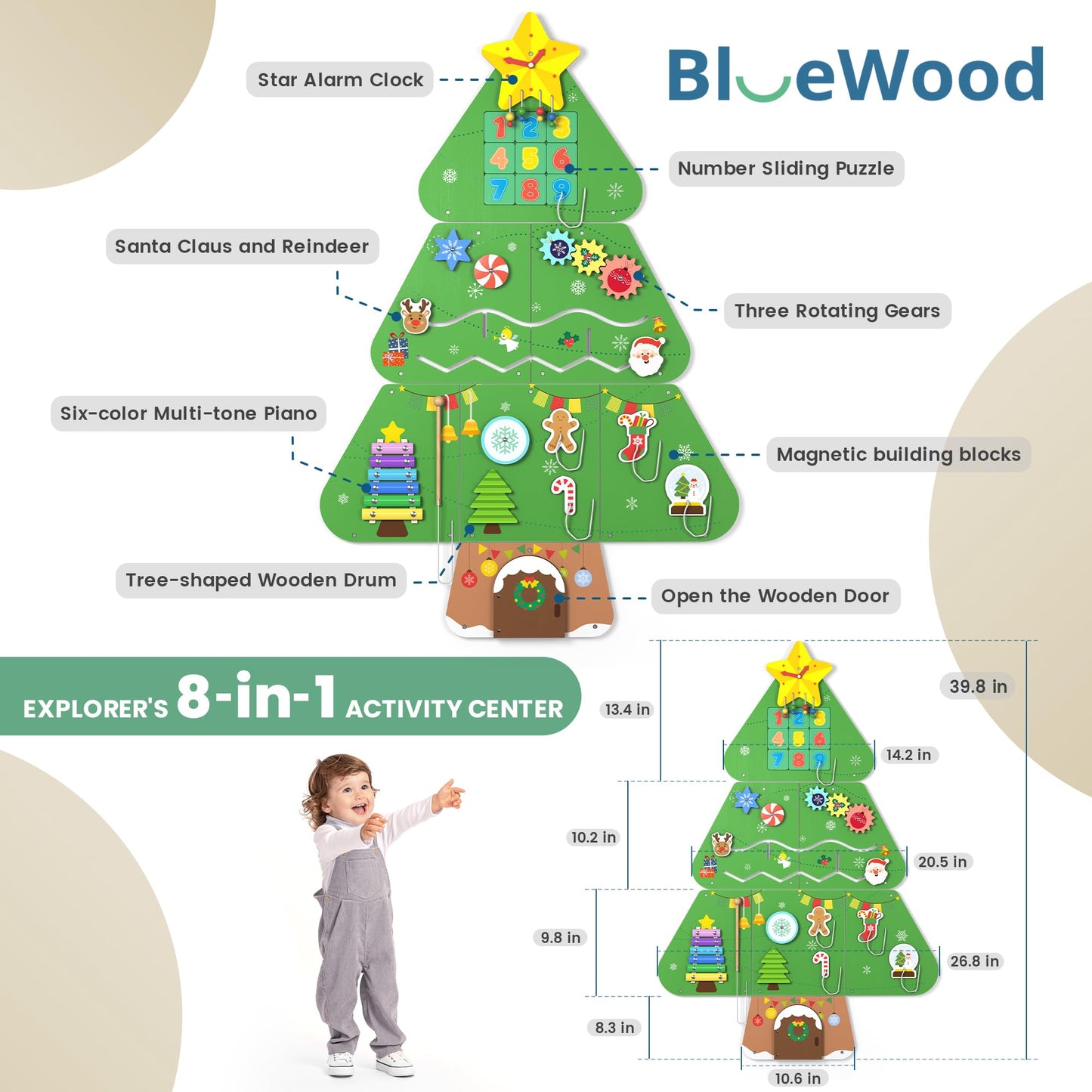 BlueWood Wooden Wall Busy Board Panels – Montessori Toddler Center