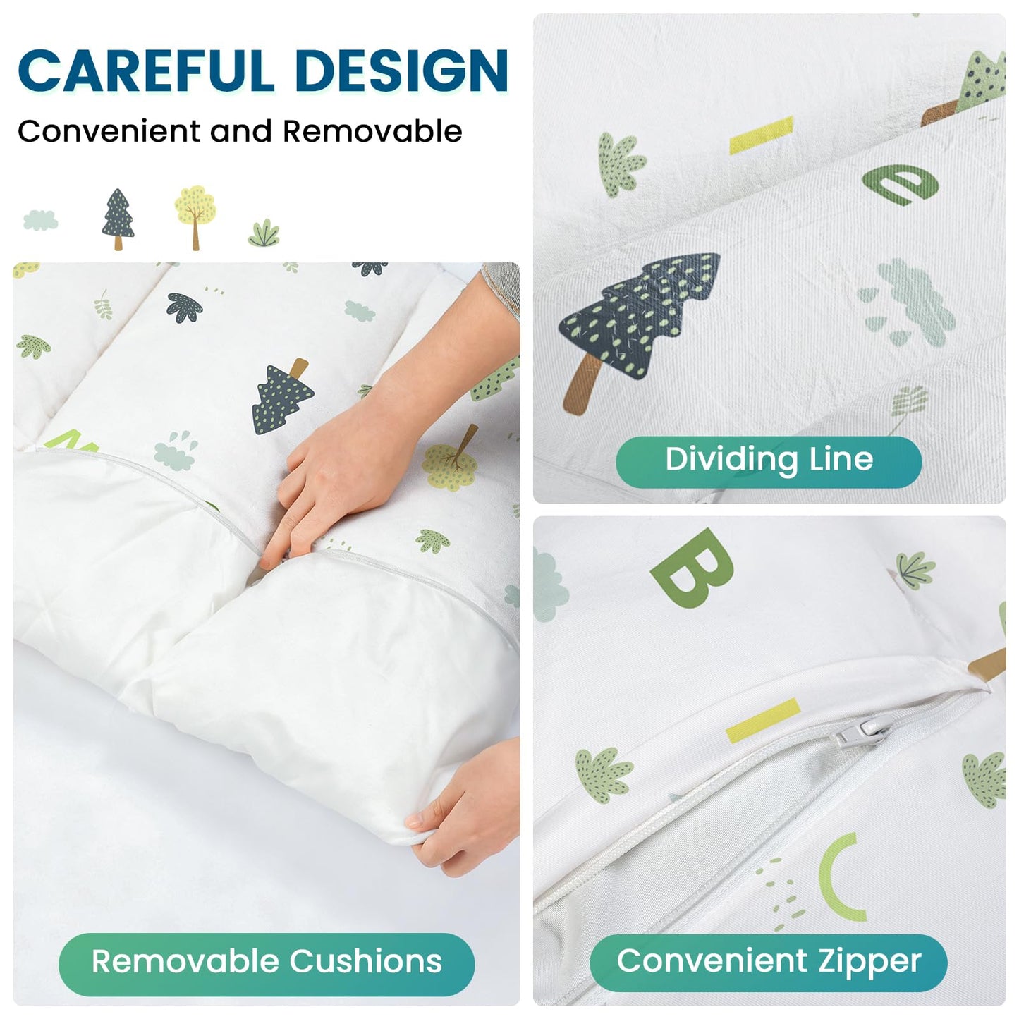 BlueWood Cushion for Climbing Arch — Soft Montessori Pikler Pillow (Forest)