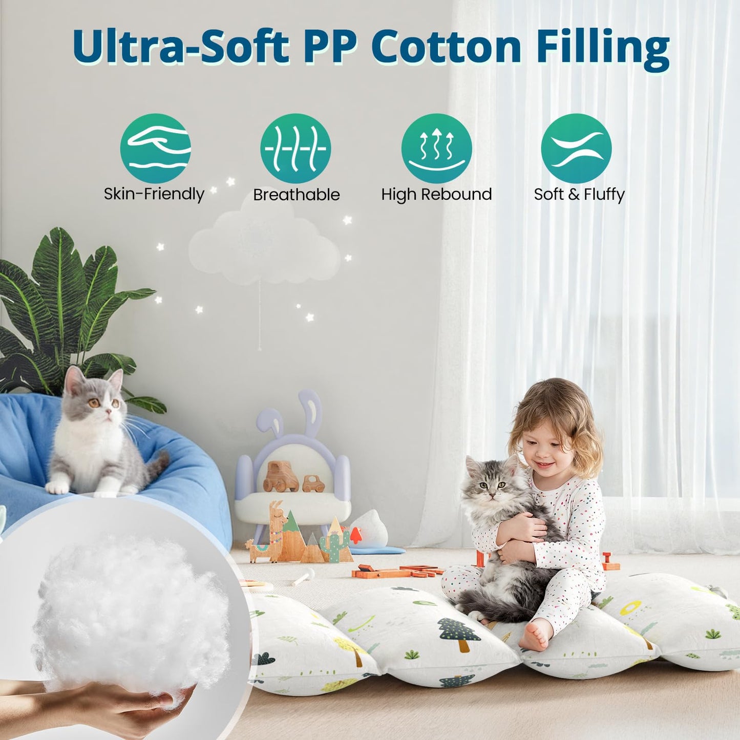 BlueWood Cushion for Climbing Arch — Soft Montessori Pikler Pillow (Forest)