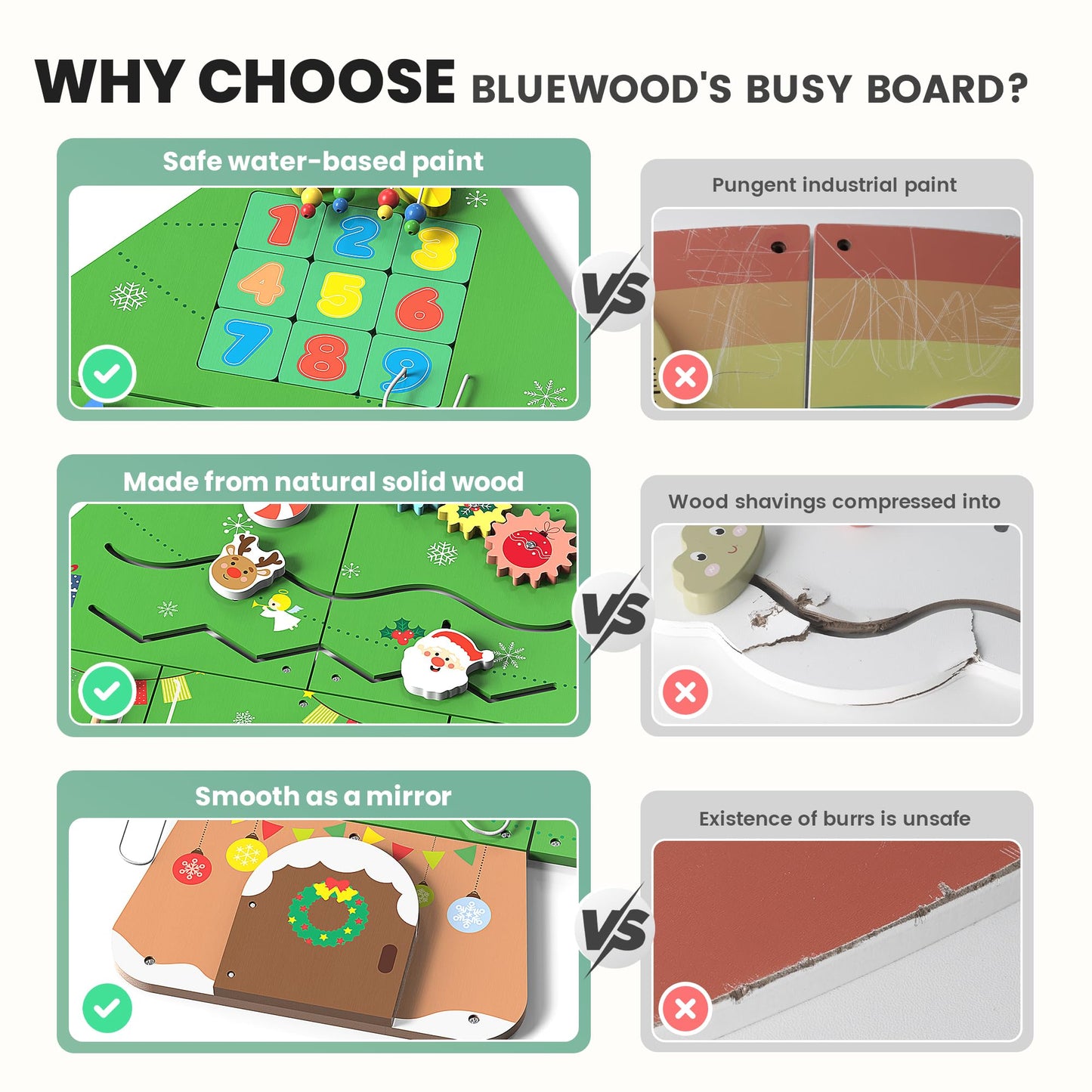 BlueWood Wooden Wall Busy Board Panels – Montessori Toddler Center