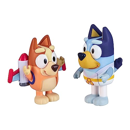 Bluey Action Heroes 2-Pack: Articulated Karate Bluey & Jet Pack Bingo Figures