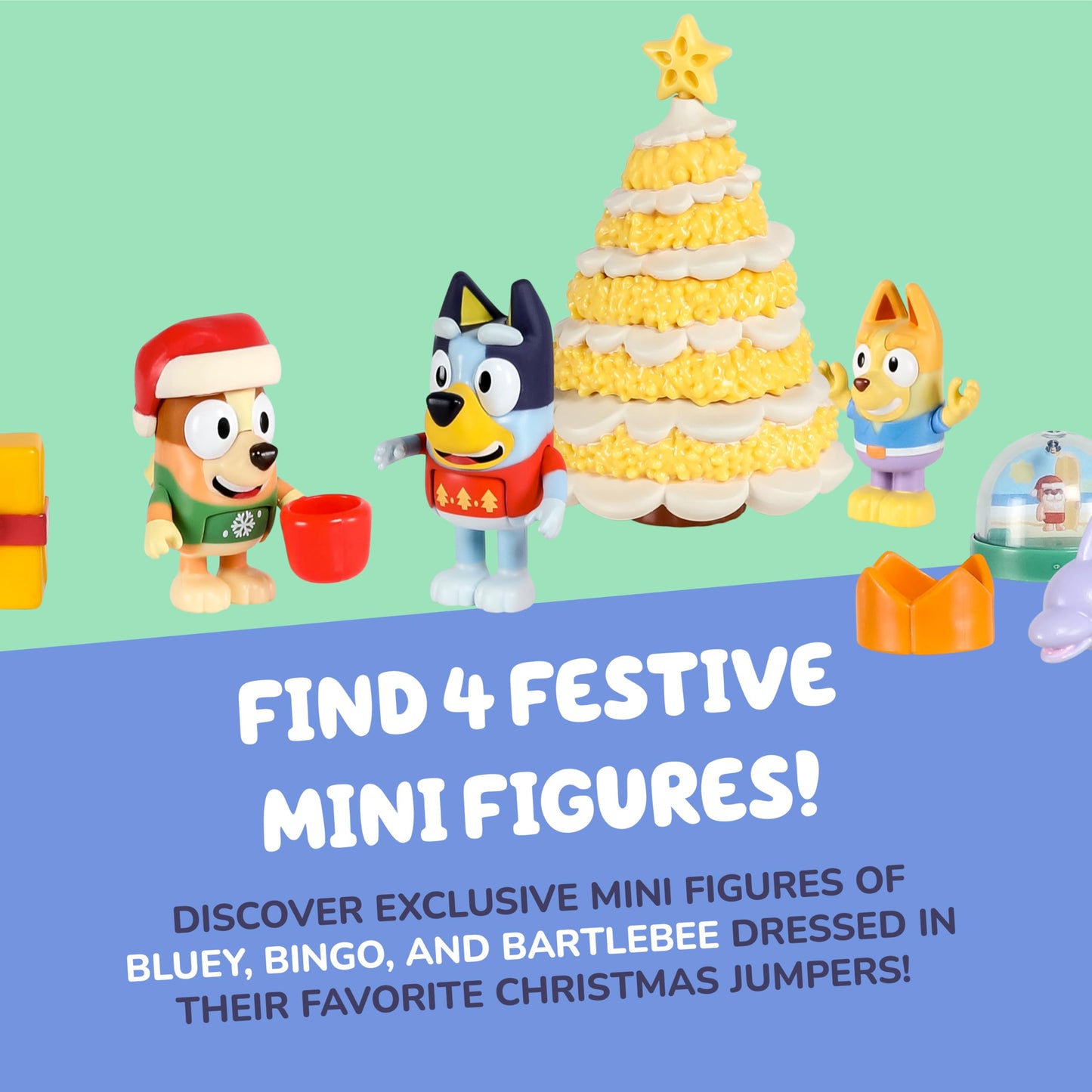 Bluey Advent Calendar Pack – 24 Surprises for Kids 2025 (Figures, Accessories, Mini Christmas Tree)
