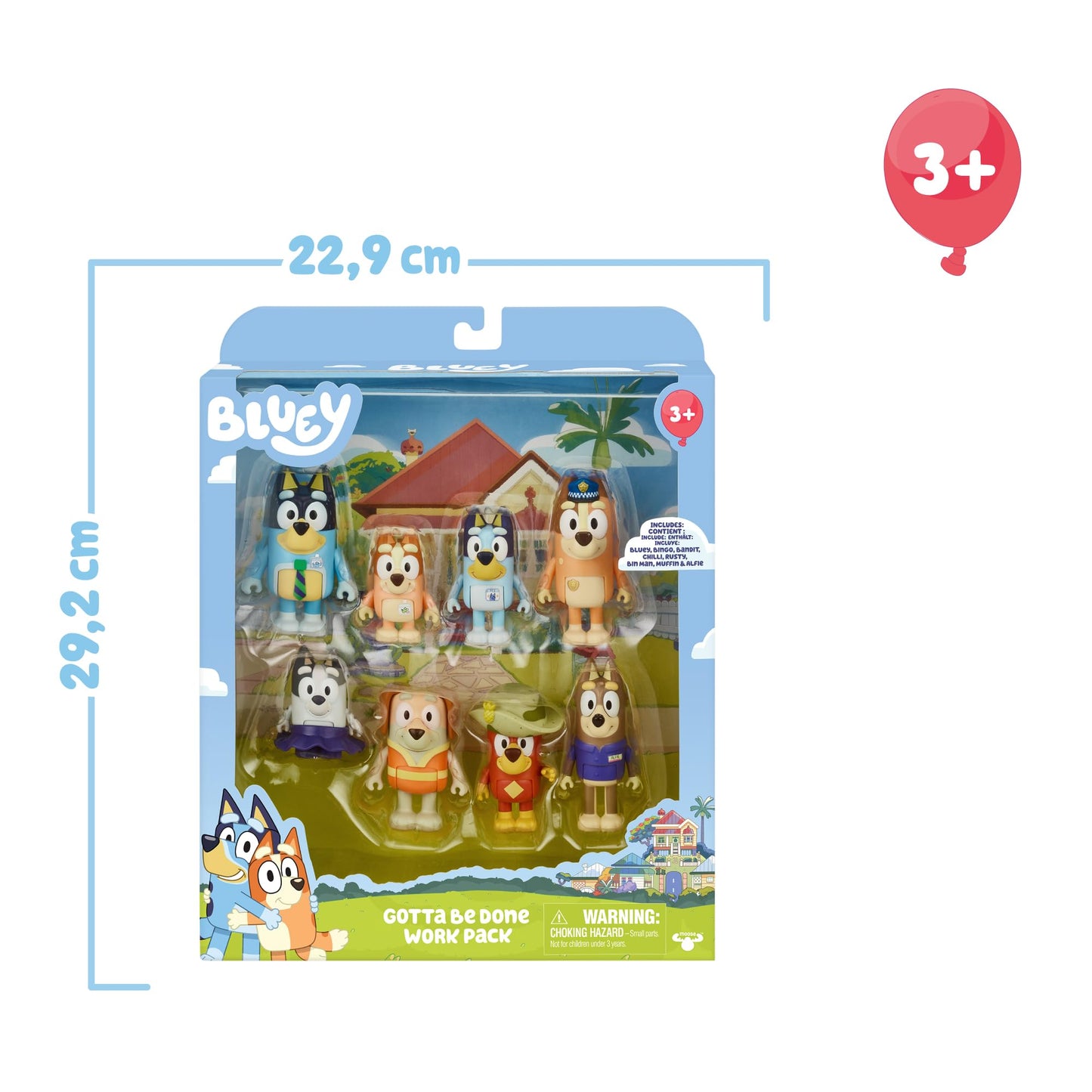 Bluey Adventure Figures Pack (8-Pack) – Articulated Figures for Kids | BLY73000