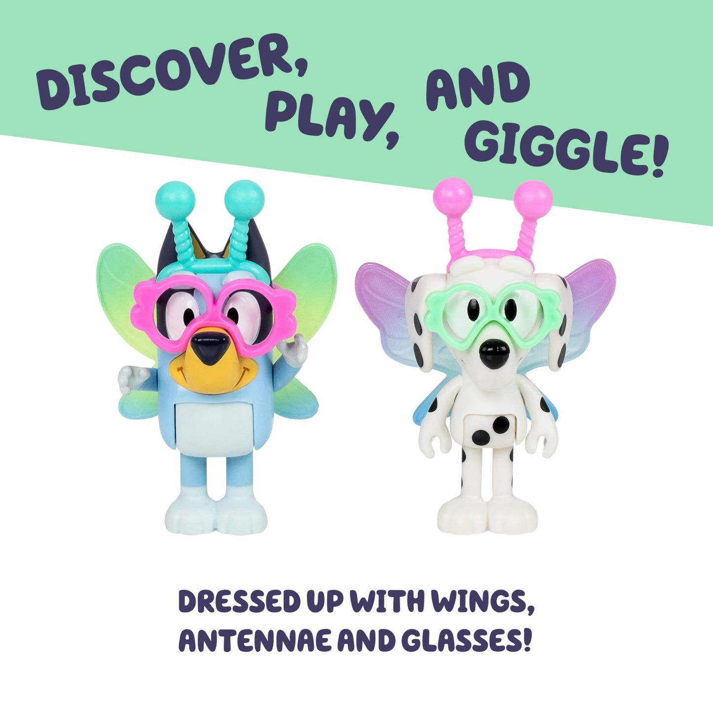 Bluey Alien Toy Figurines Pack — 2 Poseable Figures for Kids 3+