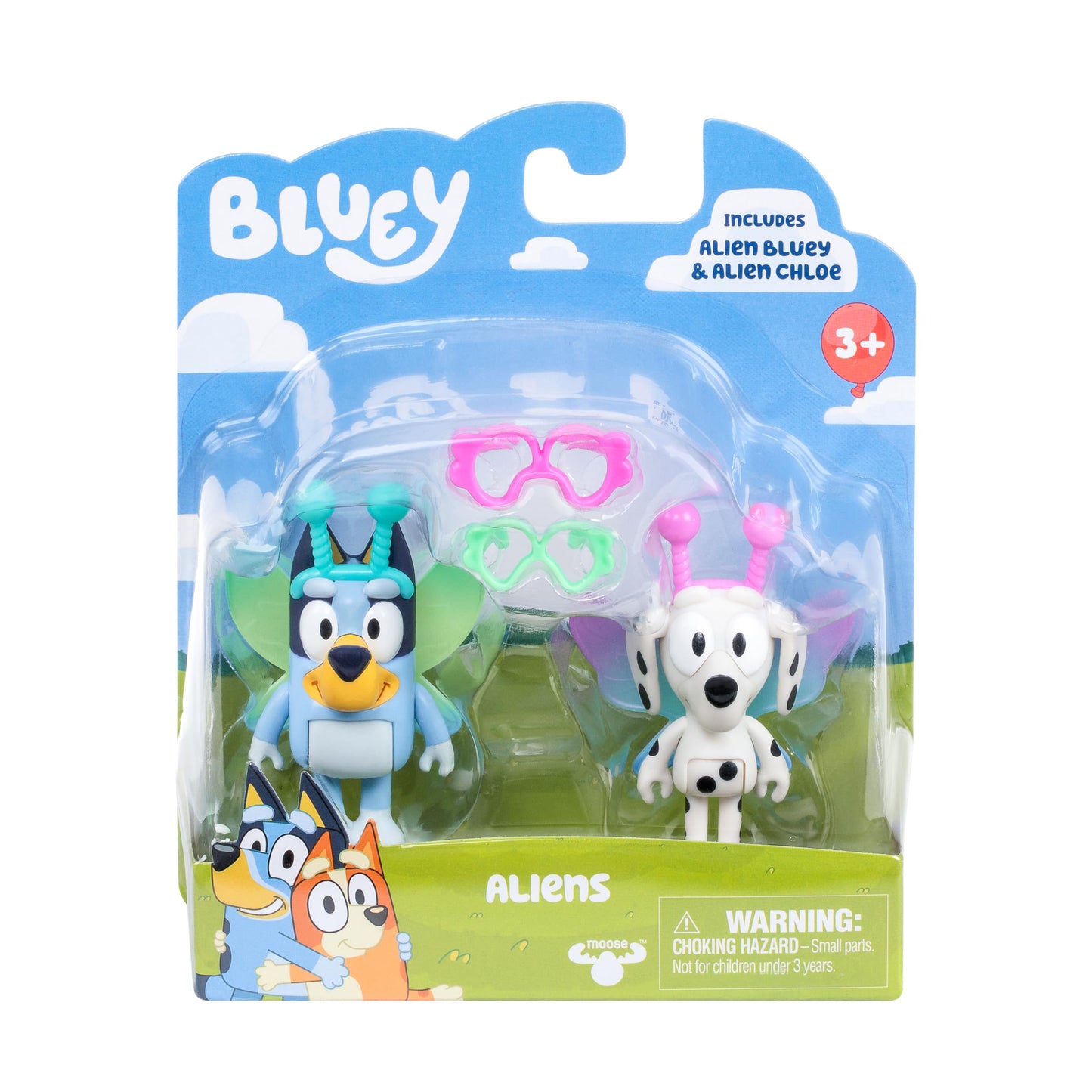 Bluey Alien Toy Figurines Pack — 2 Poseable Figures for Kids 3+