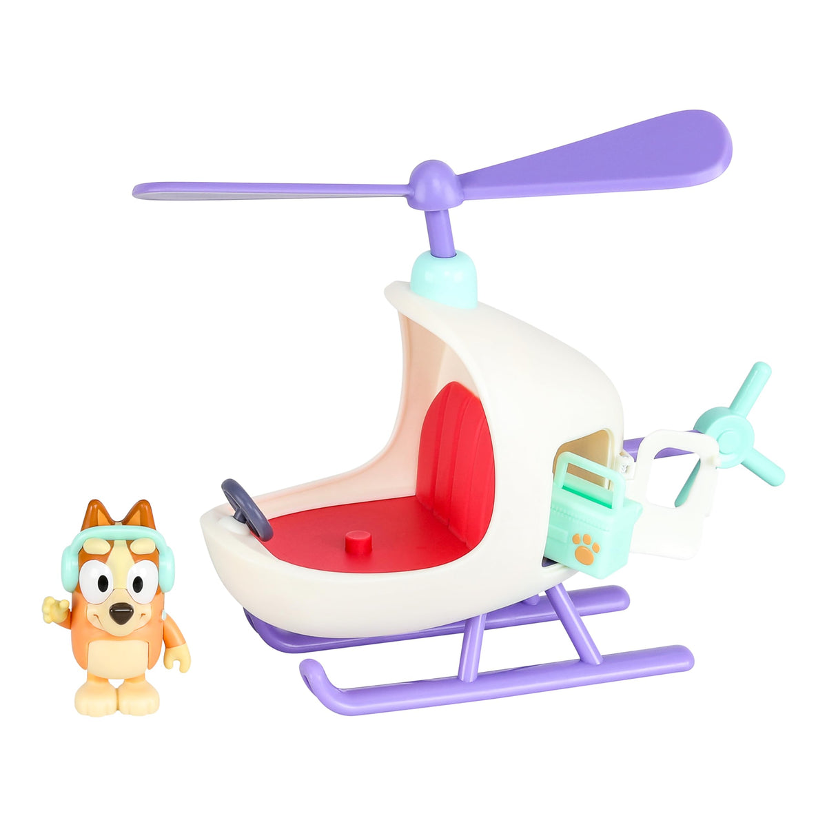 Bluey Bingo's Toy Helicopter Playset – Bingo Figurine & Accessory Toolkit | Vehicle Toys for Kids 3+