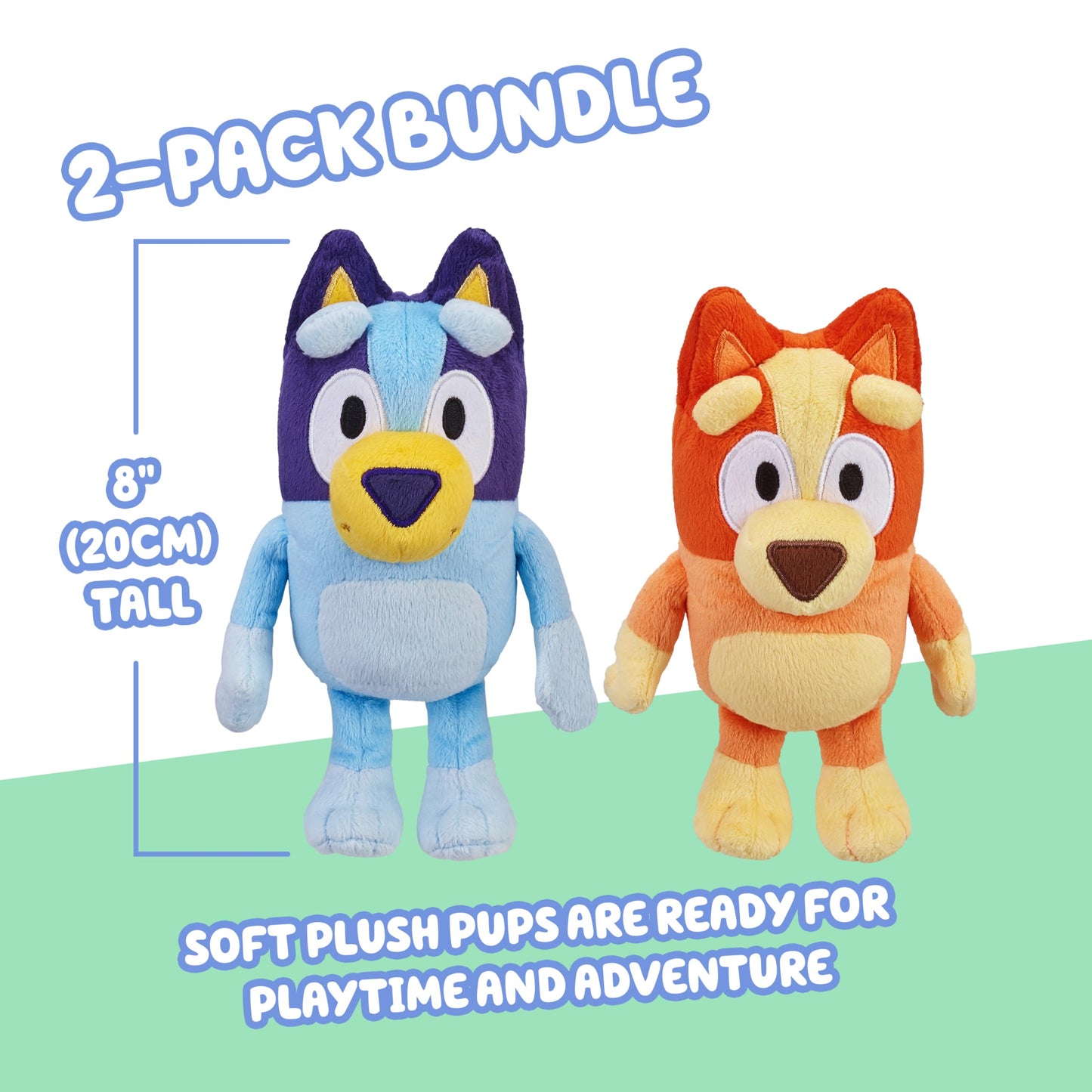 Bluey Bingo Plush Bundle – Exclusive 2-Pack Soft Toys with Deluxe Fabric & Embroidered Details