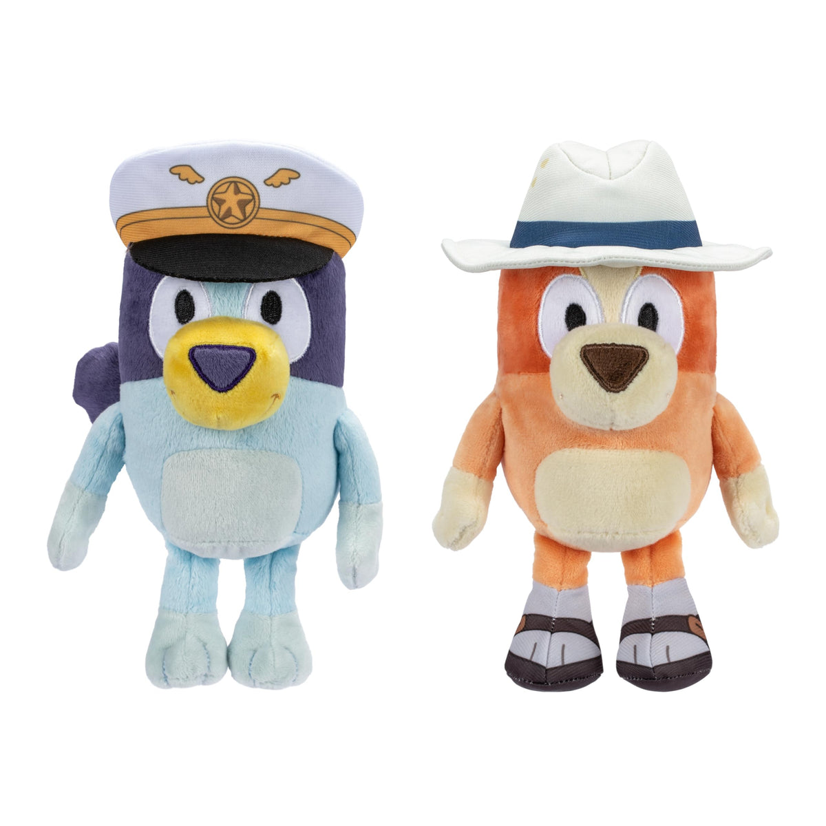 Bluey Plush Duo: 16-23” Bluey & Bingo Stuffed Animals Pack | Soft Captain & Holiday Plush Toys for Kids 3+